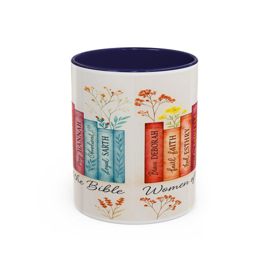 Bible Women Coffee Mug — Floral Illustrated Books Design (11/15 oz)