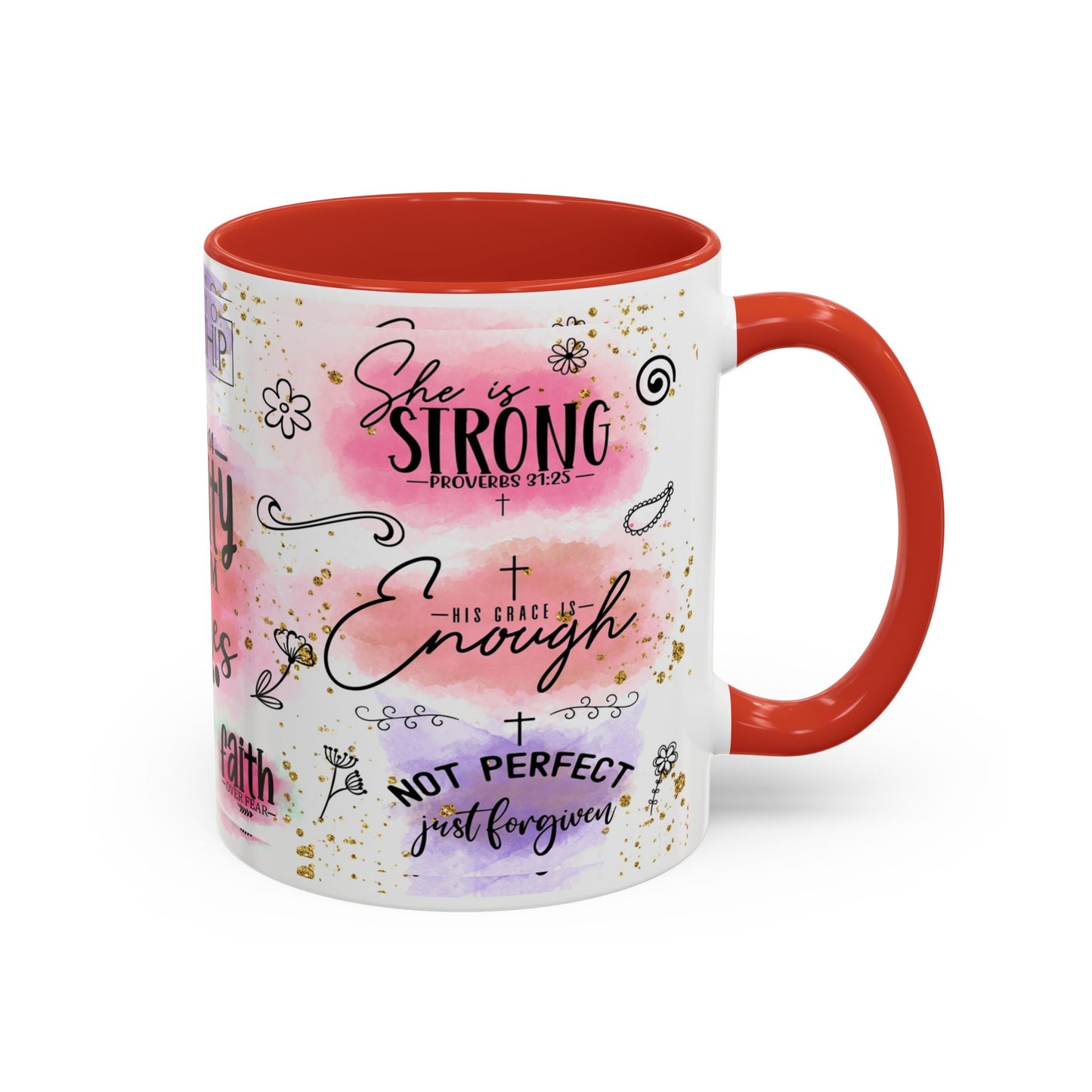 Inspirational Christian Coffee Mug — "Beauty From Ashes" Faith & Strength Accent Mug (11/15oz)