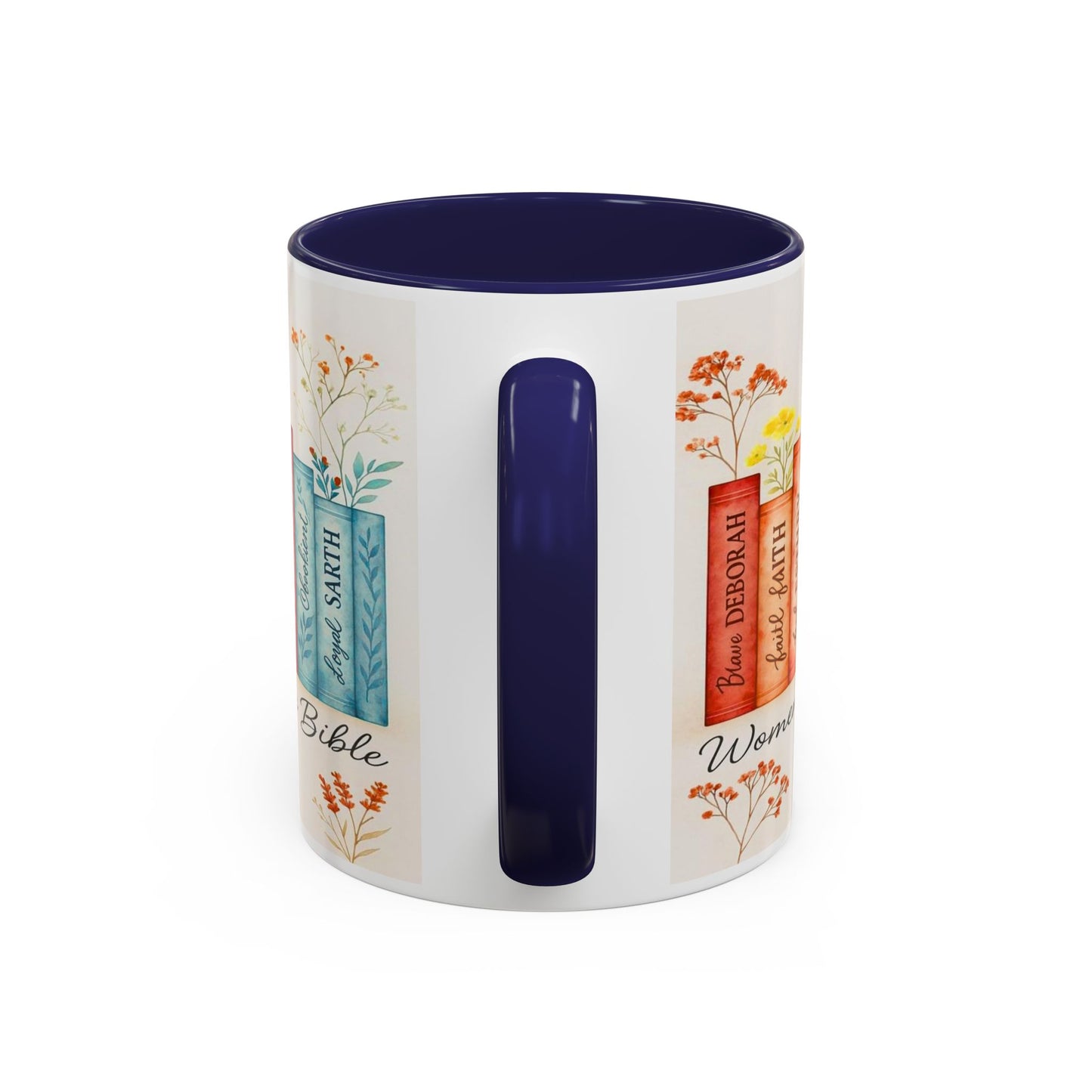Bible Women Coffee Mug — Floral Illustrated Books Design (11/15 oz)