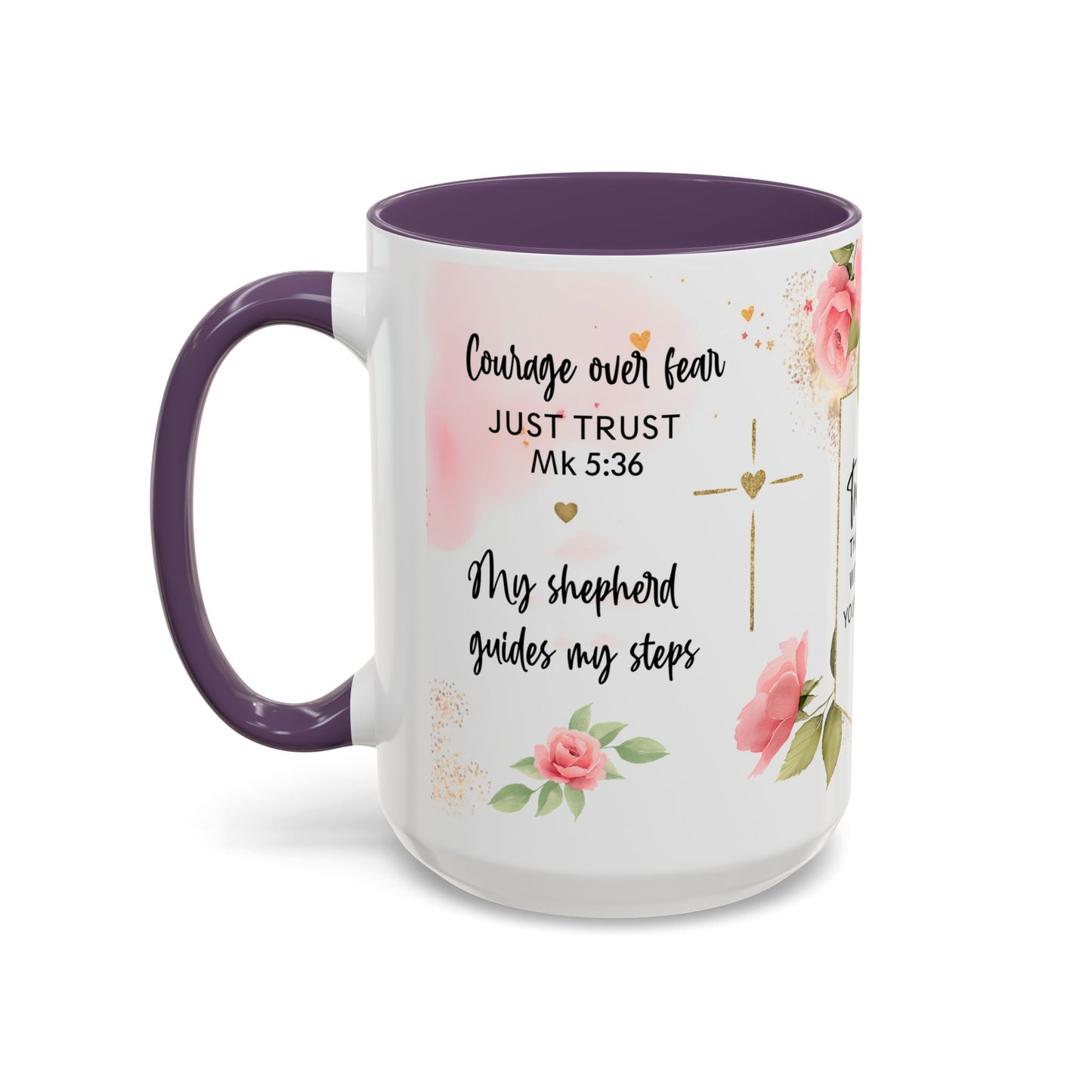 Faith Floral Coffee Mug — "Trust in the Lord with All Your Heart" Scripture Gift