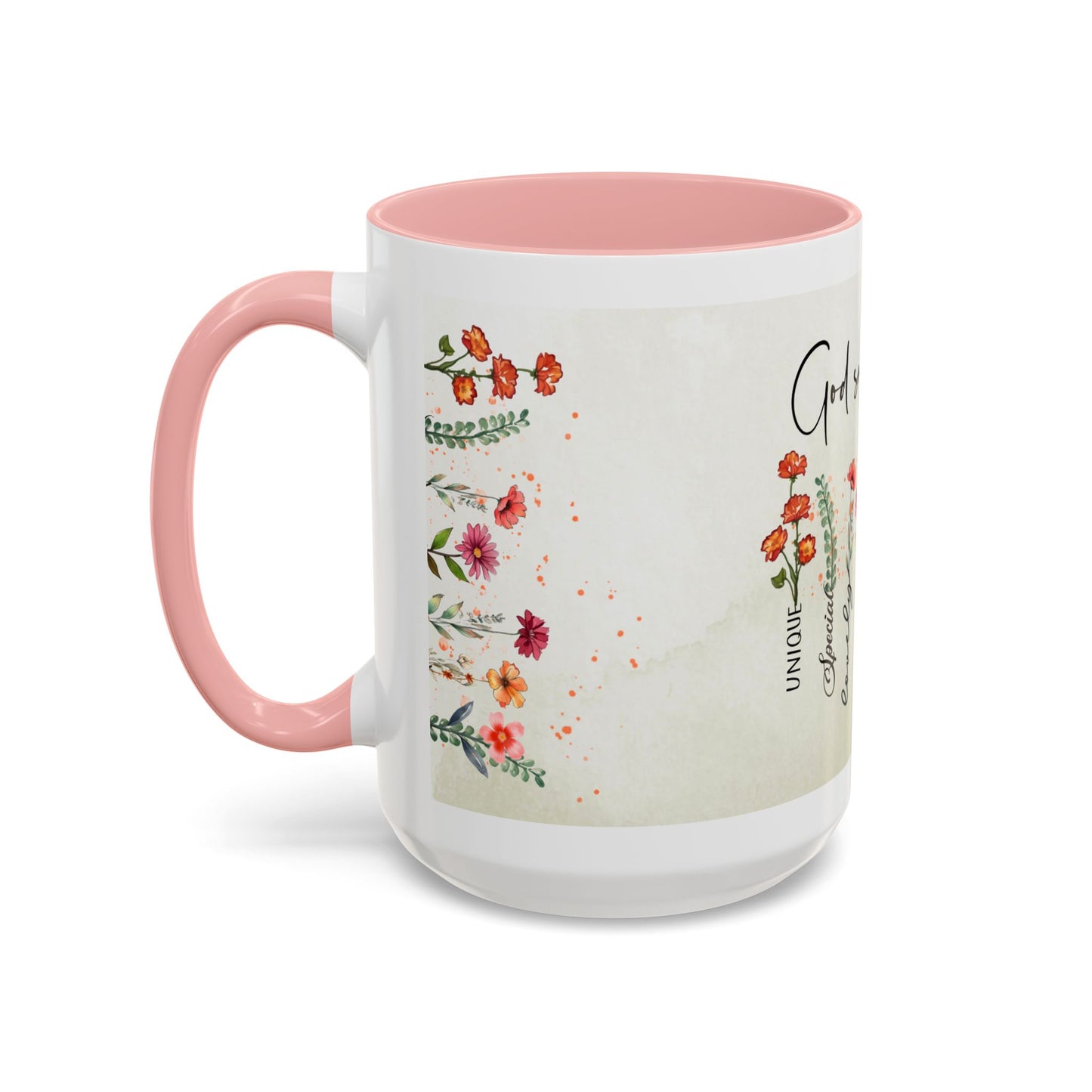 Inspirational Floral Coffee Mug — "God Says You Are" Ceramic Accent Mug (11/15 oz)