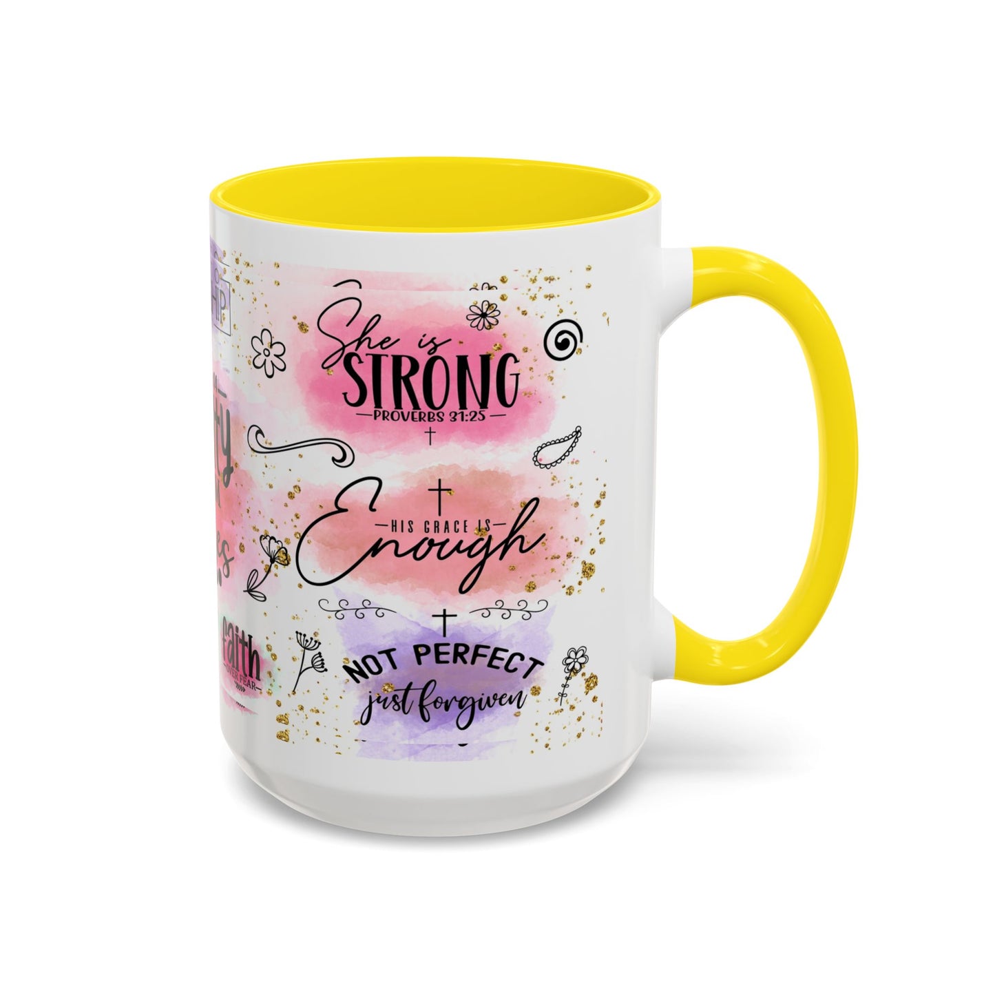 Inspirational Christian Coffee Mug — "Beauty From Ashes" Faith & Strength Accent Mug (11/15oz)