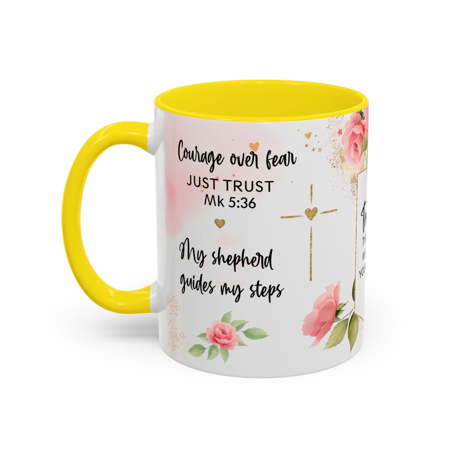Faith Floral Coffee Mug — "Trust in the Lord with All Your Heart" Scripture Gift