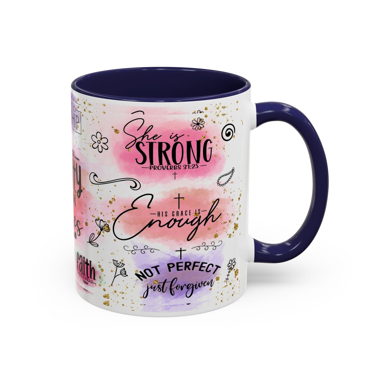 Inspirational Christian Coffee Mug — "Beauty From Ashes" Faith & Strength Accent Mug (11/15oz)