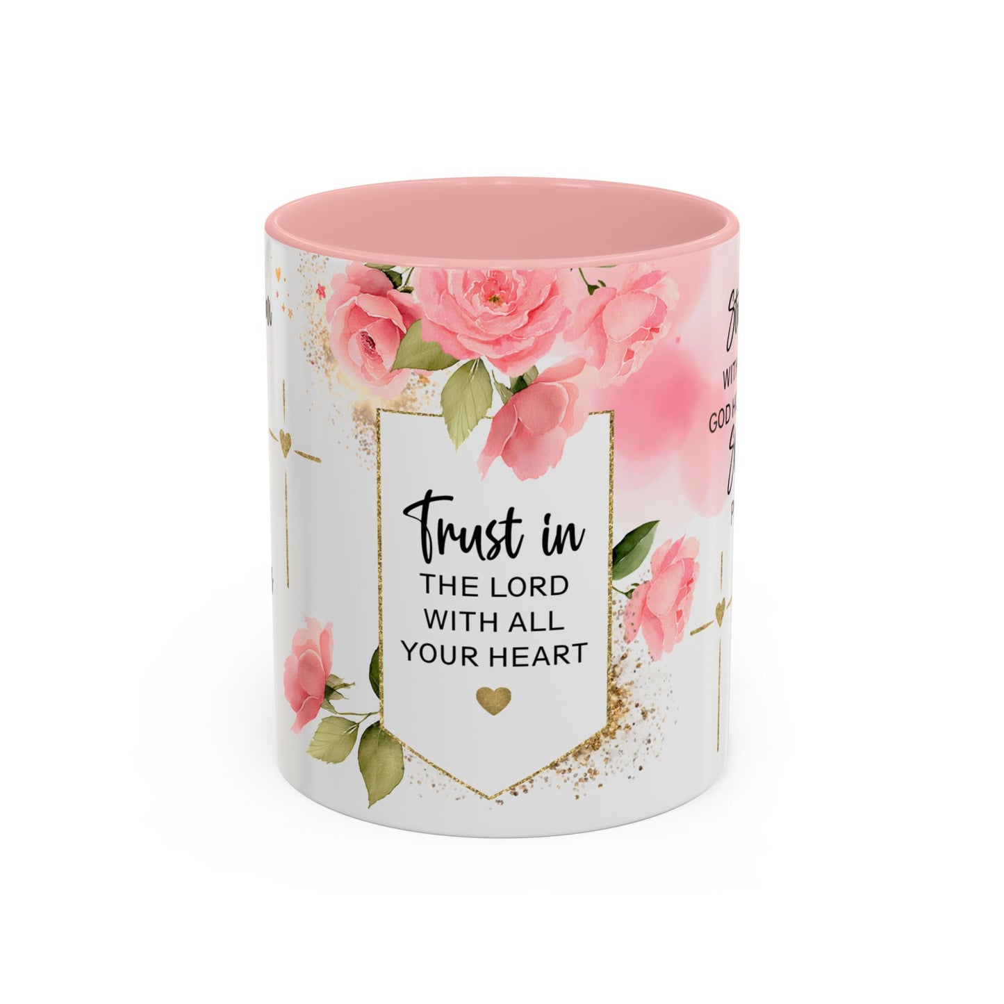 Faith Floral Coffee Mug — "Trust in the Lord with All Your Heart" Scripture Gift