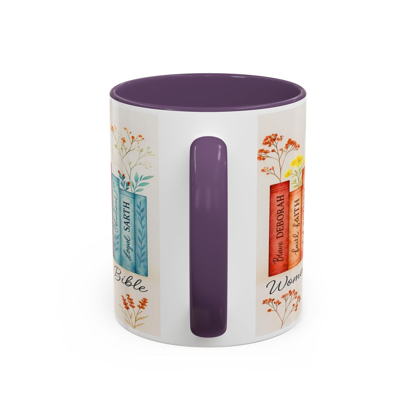 Bible Women Coffee Mug — Floral Illustrated Books Design (11/15 oz)