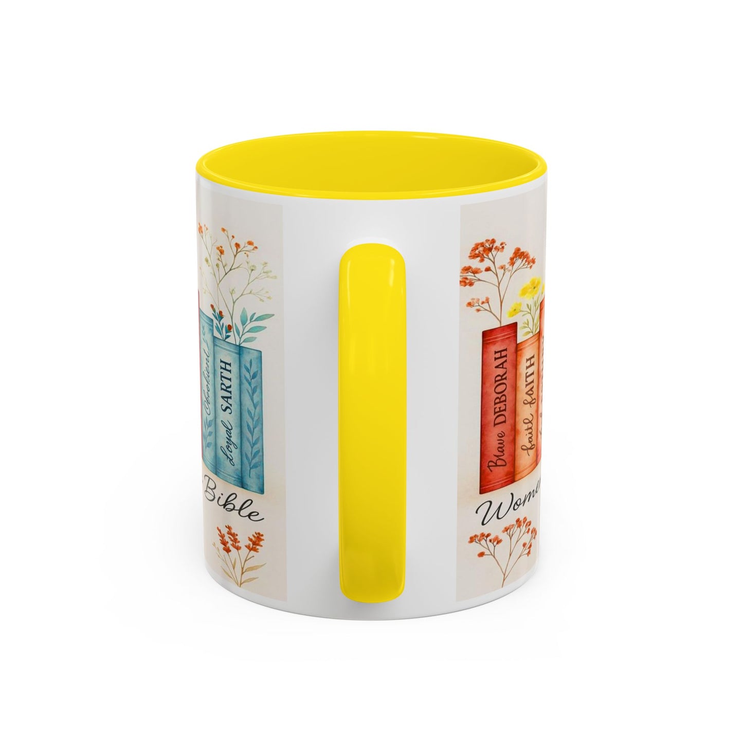 Bible Women Coffee Mug — Floral Illustrated Books Design (11/15 oz)
