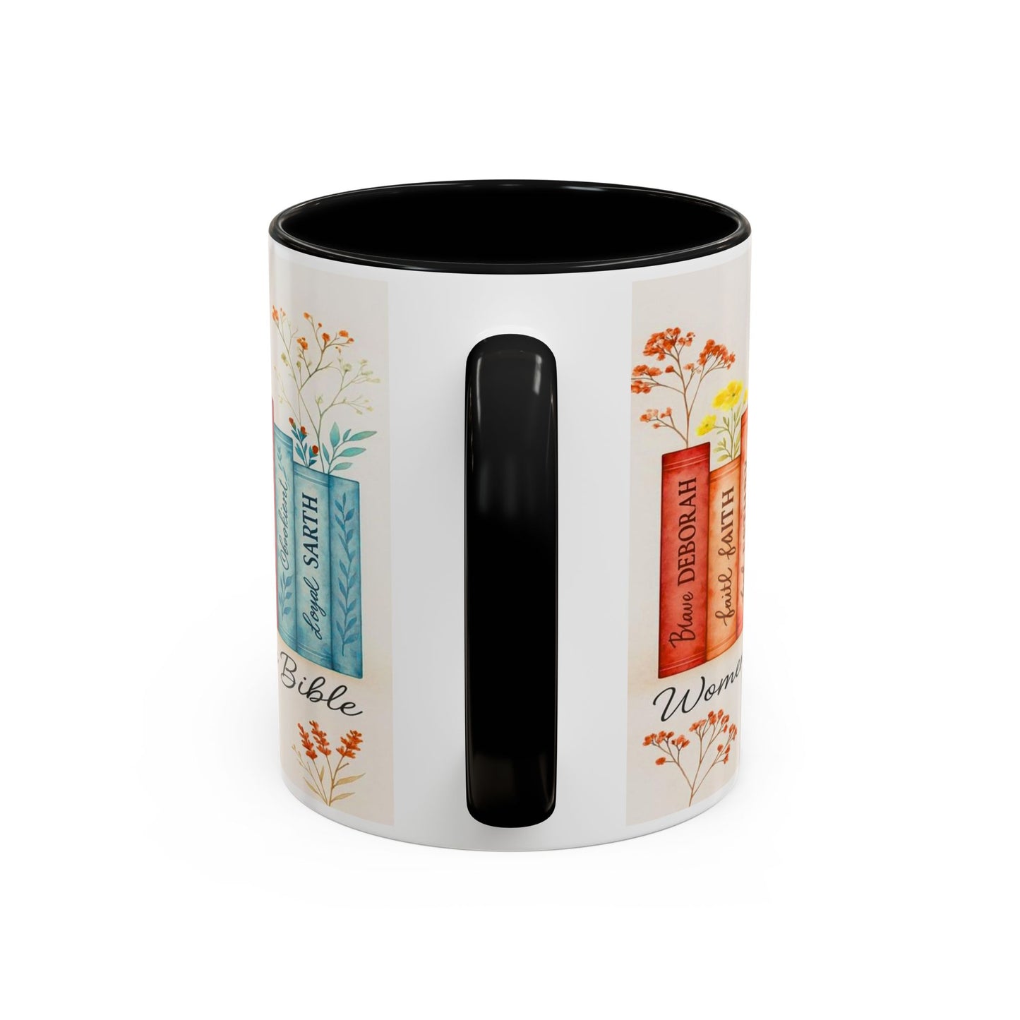 Bible Women Coffee Mug — Floral Illustrated Books Design (11/15 oz)
