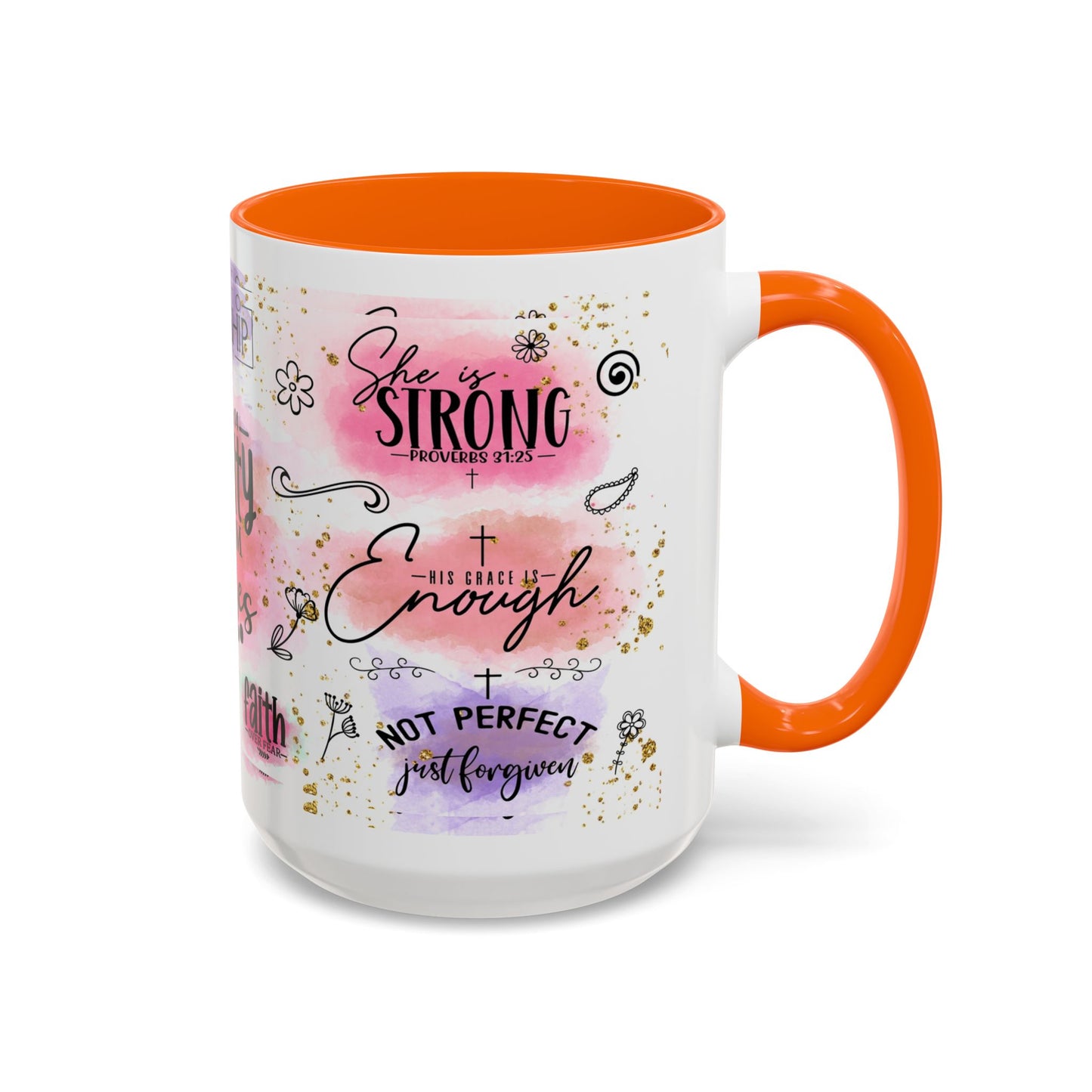 Inspirational Christian Coffee Mug — "Beauty From Ashes" Faith & Strength Accent Mug (11/15oz)