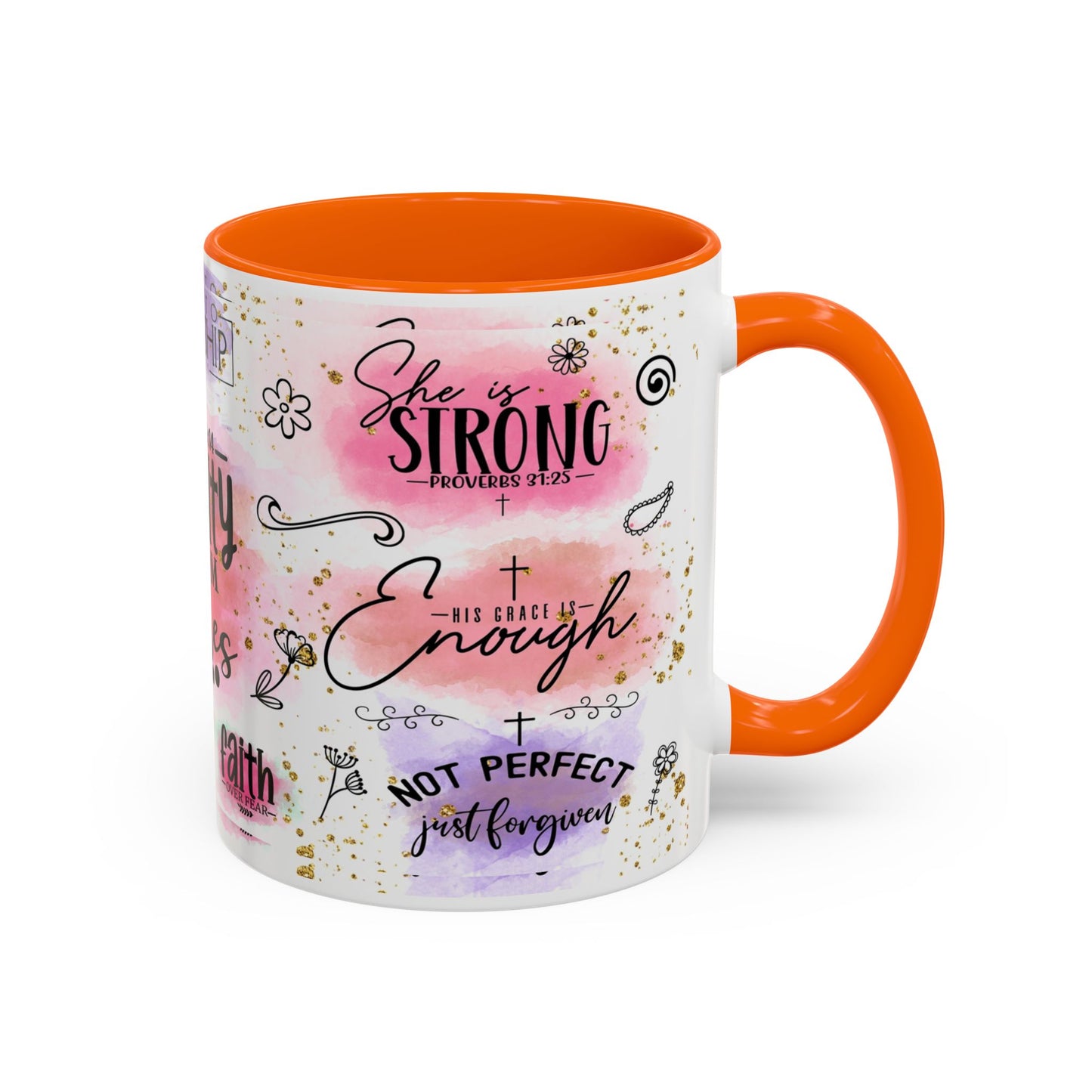 Inspirational Christian Coffee Mug — "Beauty From Ashes" Faith & Strength Accent Mug (11/15oz)