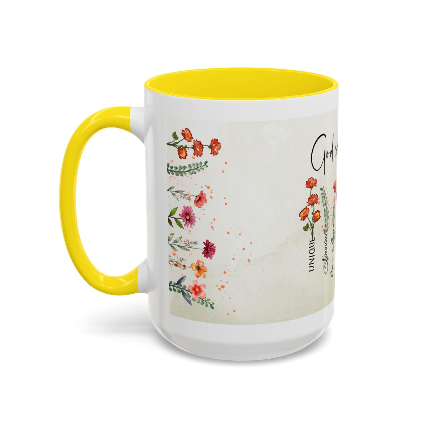 Inspirational Floral Coffee Mug — "God Says You Are" Ceramic Accent Mug (11/15 oz)