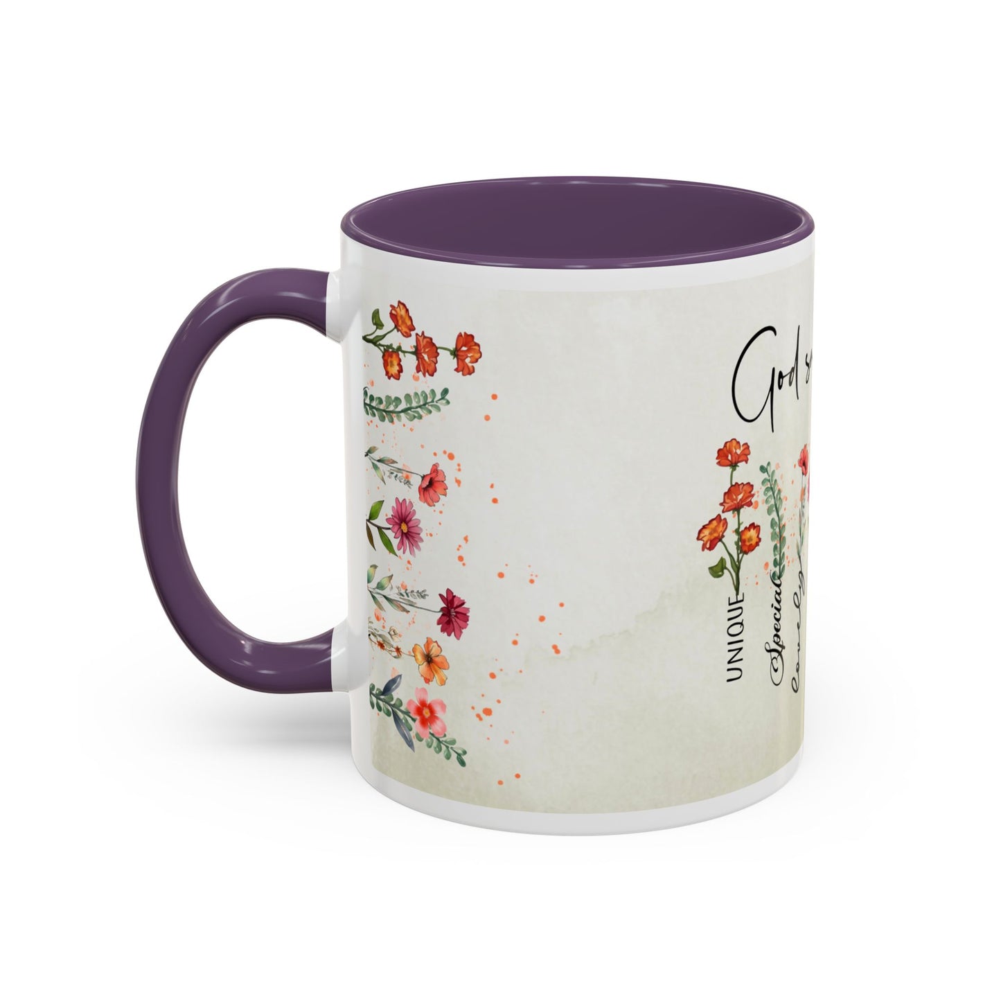 Inspirational Floral Coffee Mug — "God Says You Are" Ceramic Accent Mug (11/15 oz)