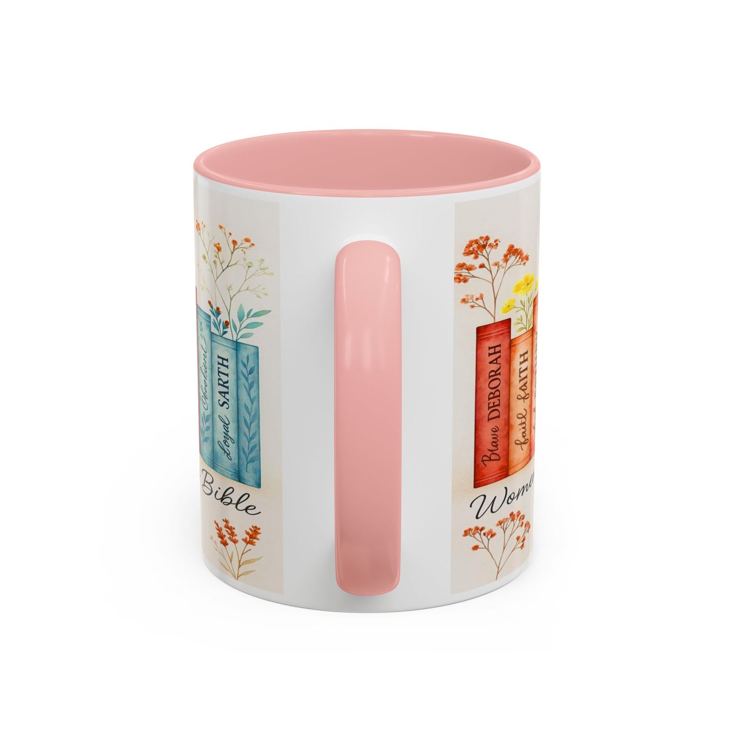 Bible Women Coffee Mug — Floral Illustrated Books Design (11/15 oz)
