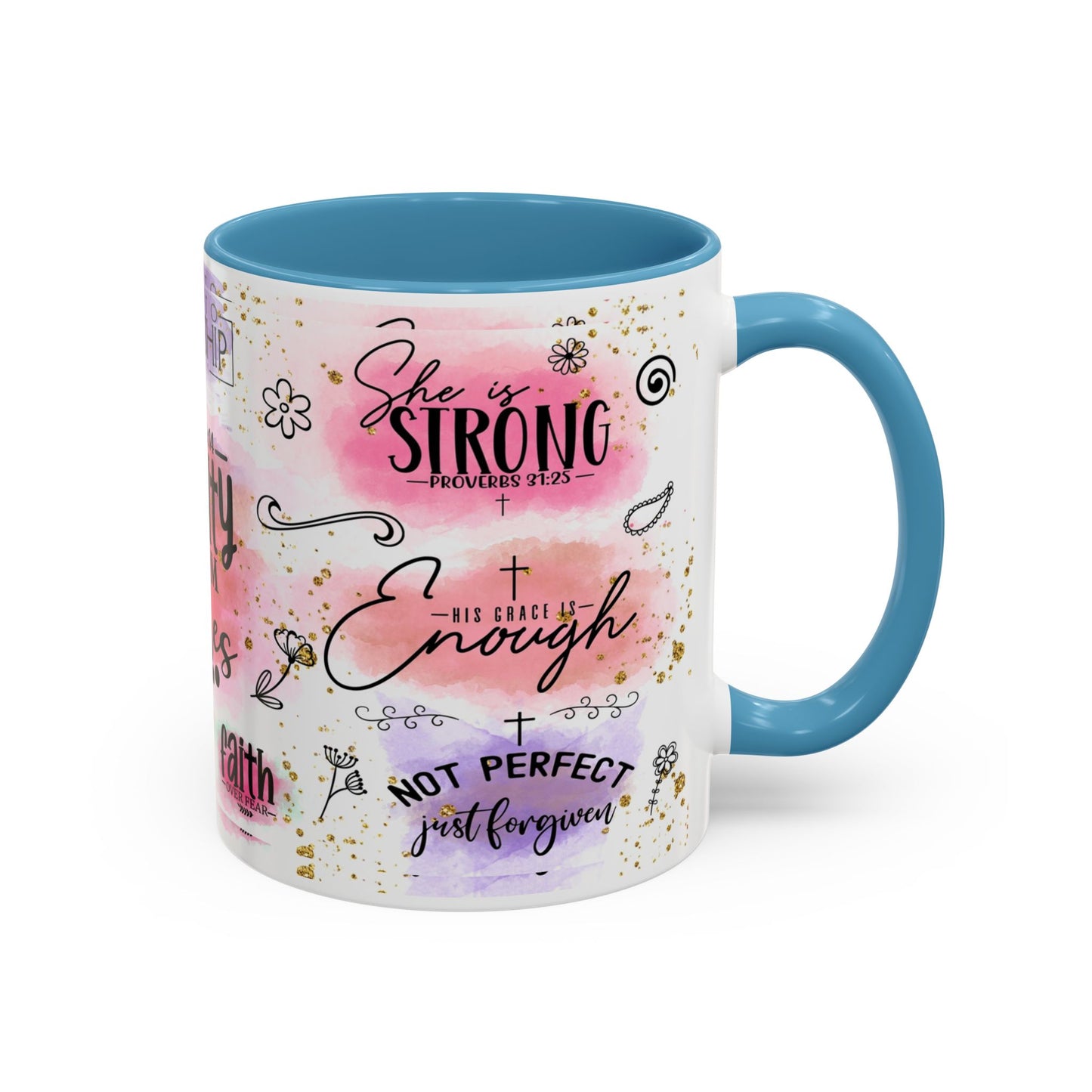 Inspirational Christian Coffee Mug — "Beauty From Ashes" Faith & Strength Accent Mug (11/15oz)