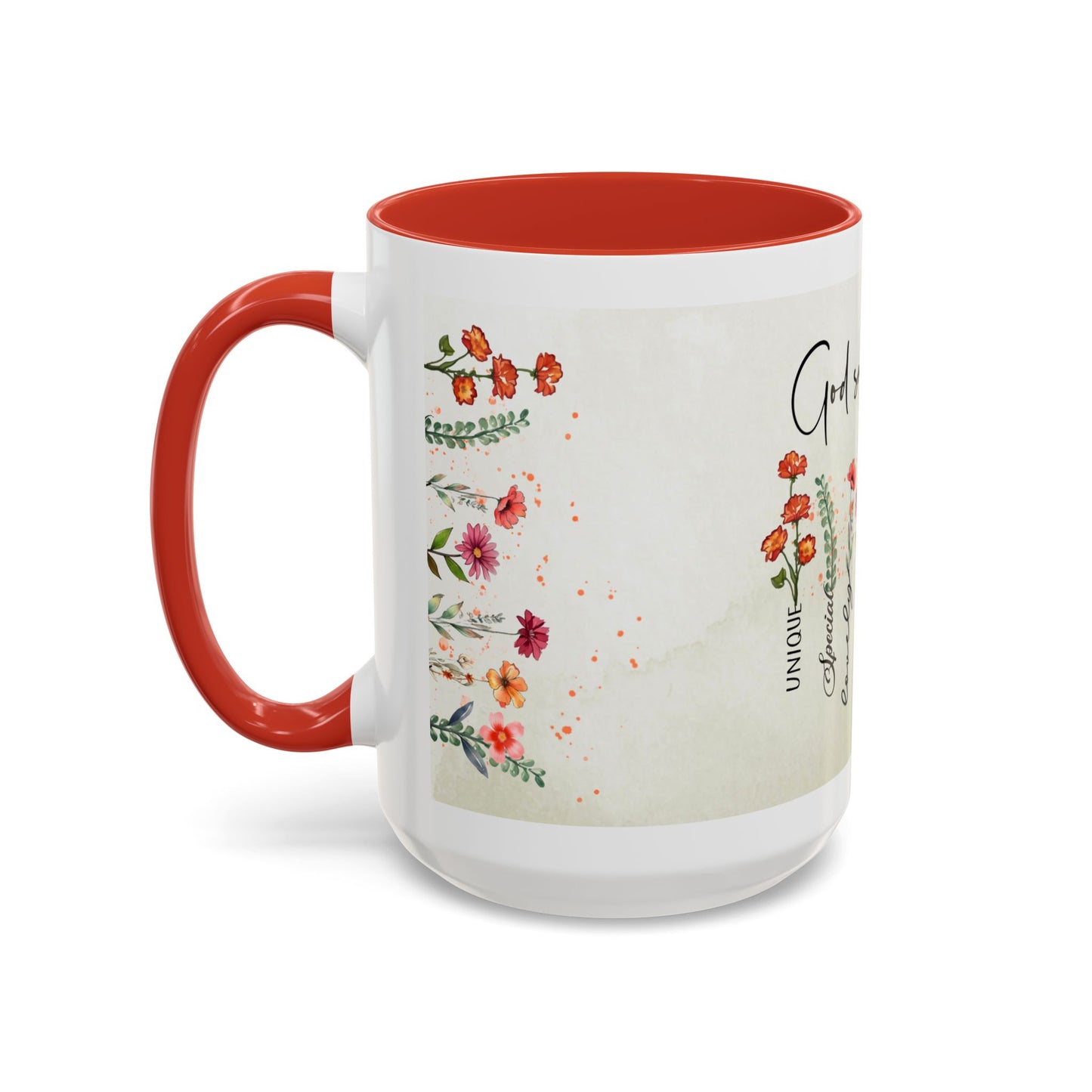 Inspirational Floral Coffee Mug — "God Says You Are" Ceramic Accent Mug (11/15 oz)