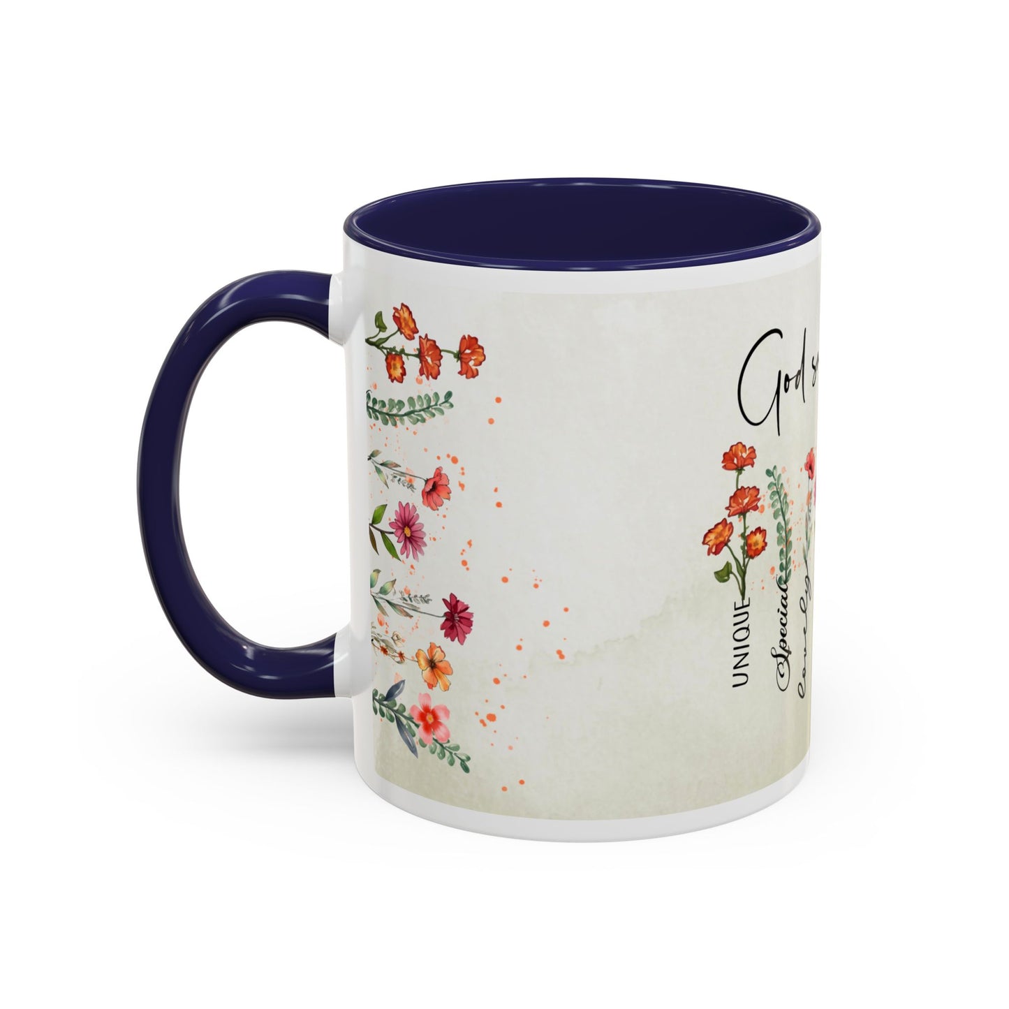 Inspirational Floral Coffee Mug — "God Says You Are" Ceramic Accent Mug (11/15 oz)