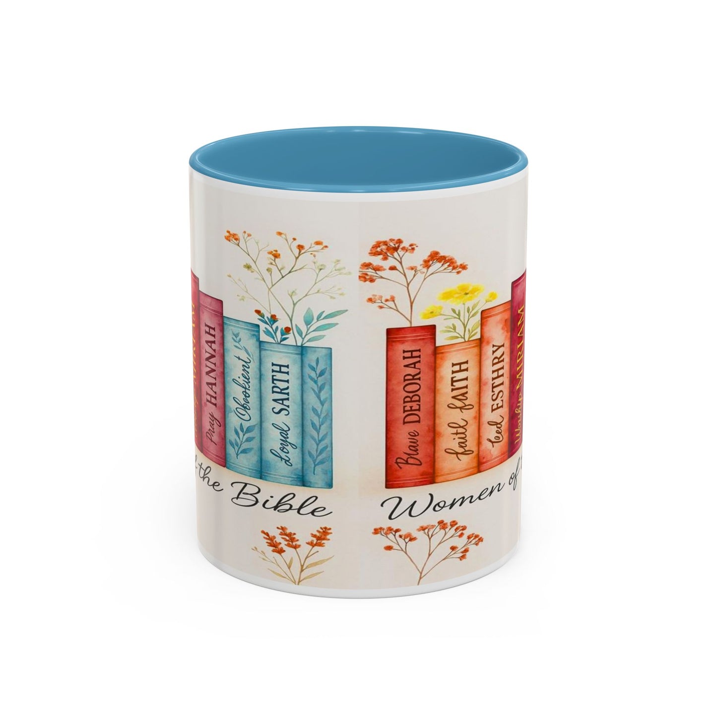 Bible Women Coffee Mug — Floral Illustrated Books Design (11/15 oz)