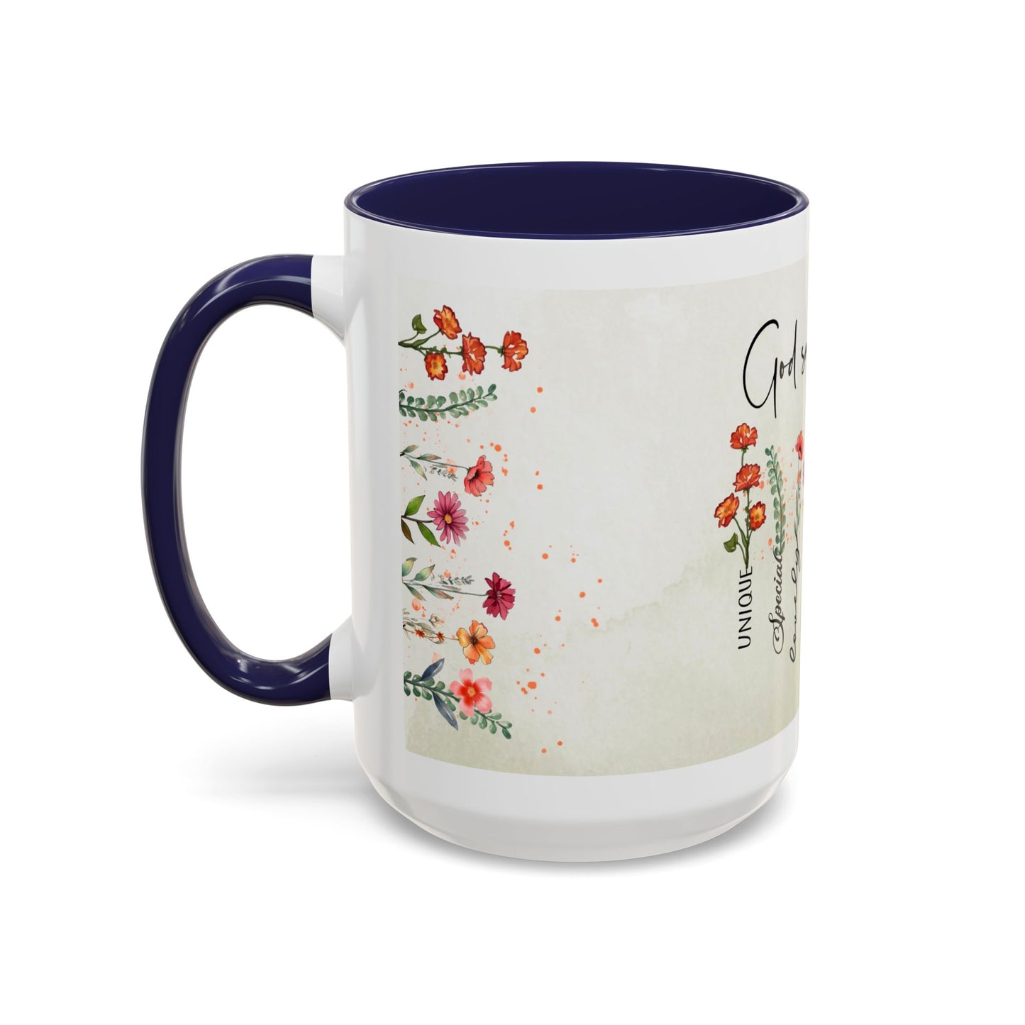 Inspirational Floral Coffee Mug — "God Says You Are" Ceramic Accent Mug (11/15 oz)