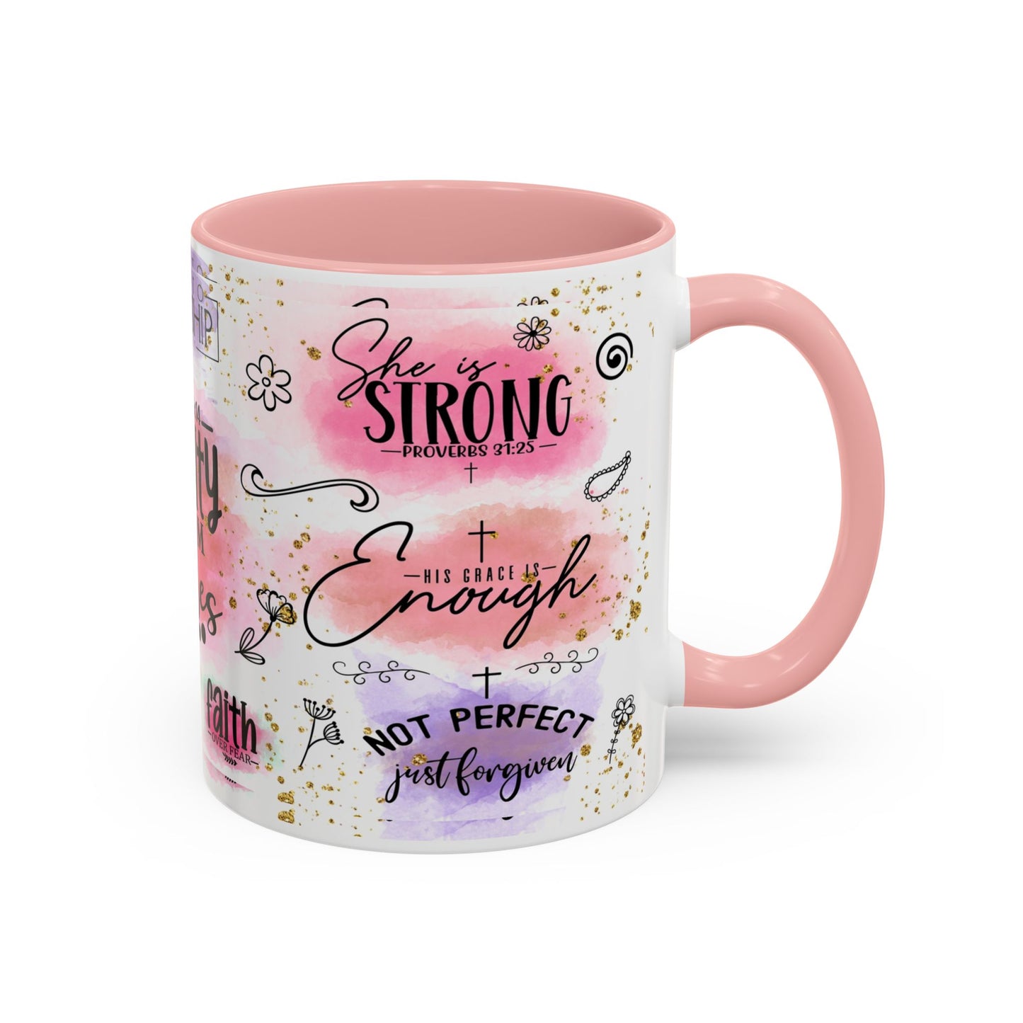 Inspirational Christian Coffee Mug — "Beauty From Ashes" Faith & Strength Accent Mug (11/15oz)