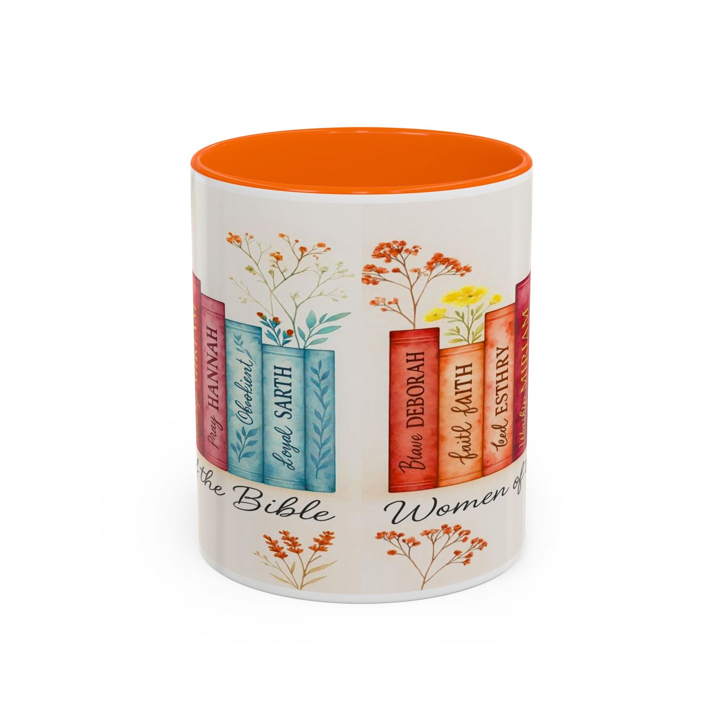 Bible Women Coffee Mug — Floral Illustrated Books Design (11/15 oz)