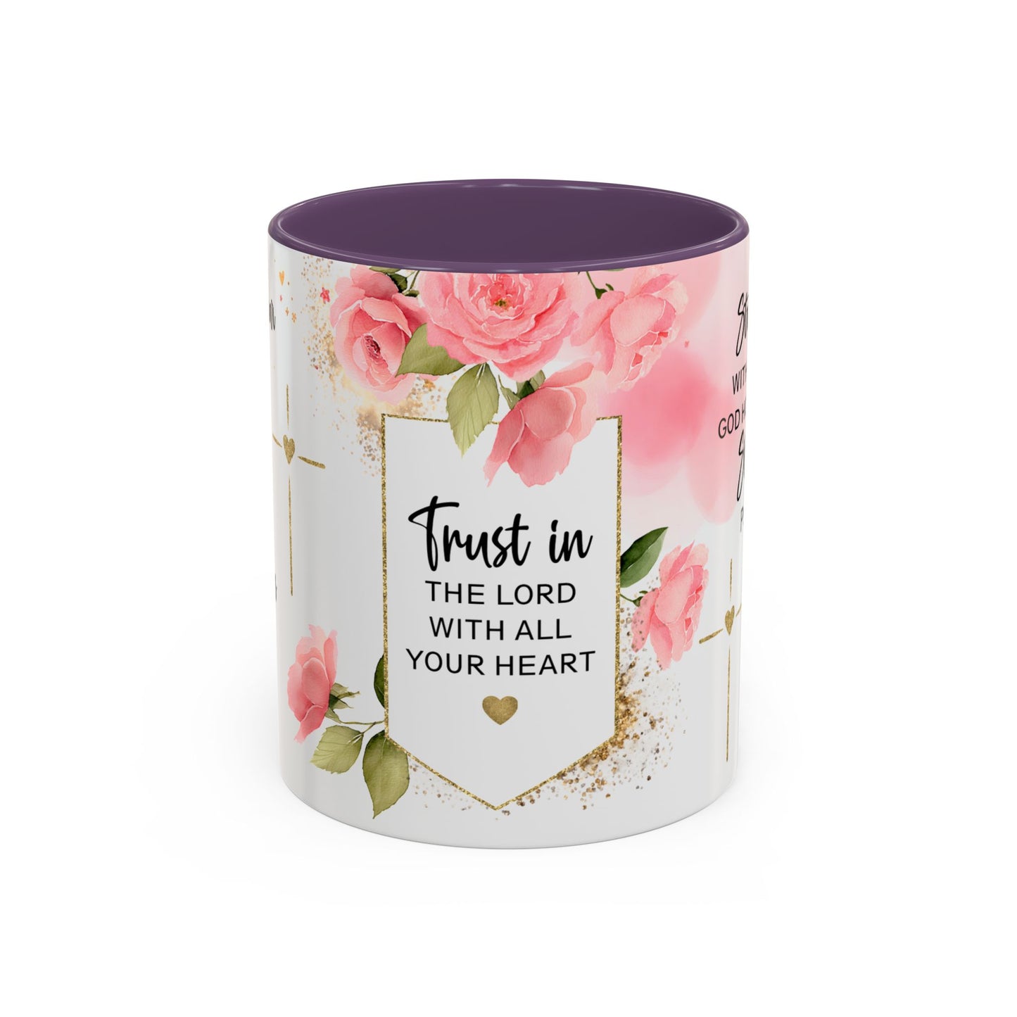 Faith Floral Coffee Mug — "Trust in the Lord with All Your Heart" Scripture Gift
