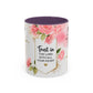Faith Floral Coffee Mug — "Trust in the Lord with All Your Heart" Scripture Gift