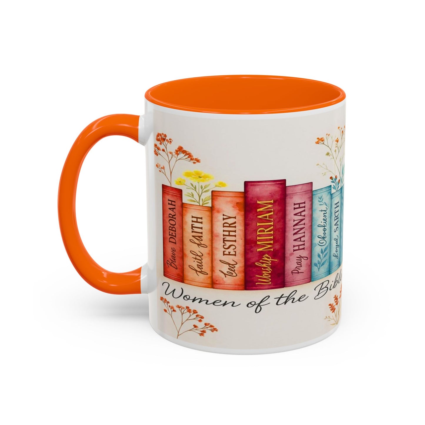 Bible Women Coffee Mug — Floral Illustrated Books Design (11/15 oz)