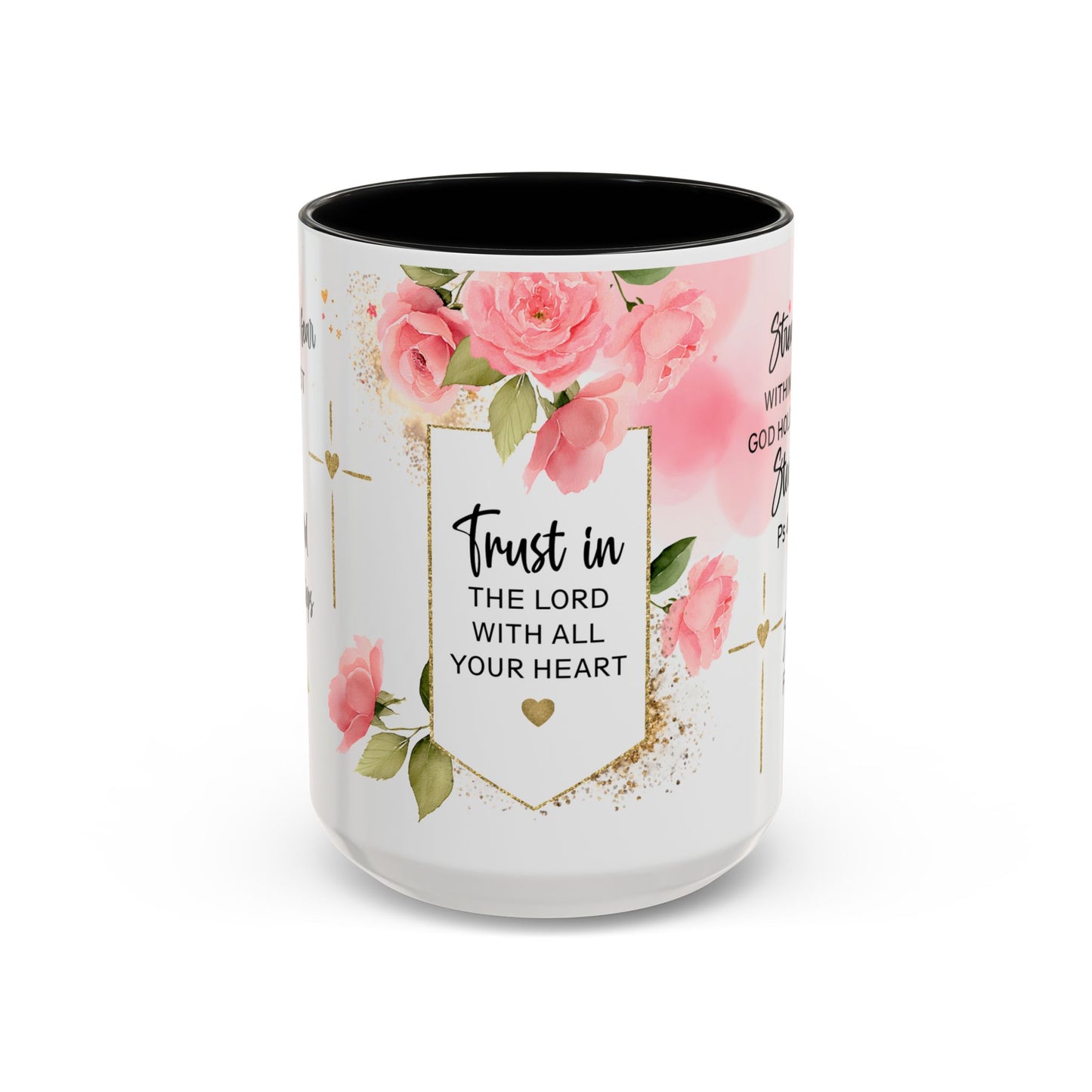 Faith Floral Coffee Mug — "Trust in the Lord with All Your Heart" Scripture Gift