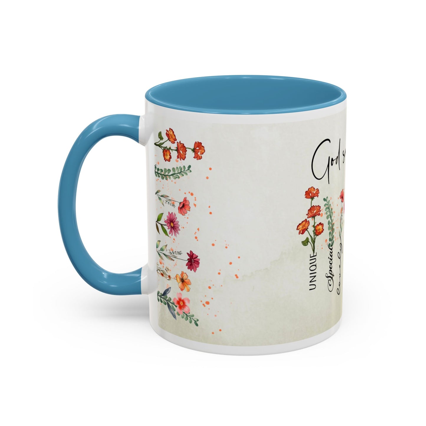Inspirational Floral Coffee Mug — "God Says You Are" Ceramic Accent Mug (11/15 oz)