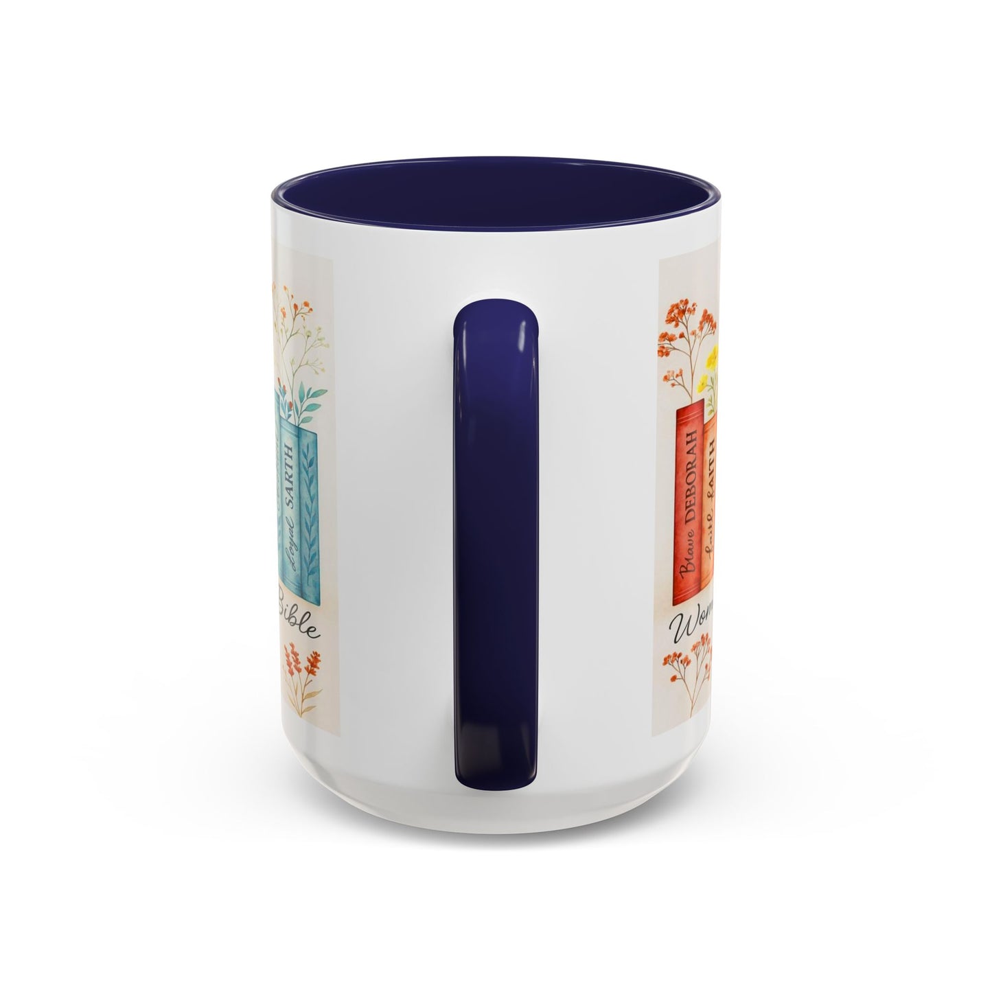 Bible Women Coffee Mug — Floral Illustrated Books Design (11/15 oz)