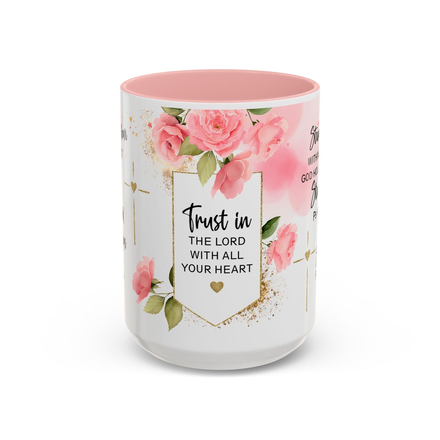 Faith Floral Coffee Mug — "Trust in the Lord with All Your Heart" Scripture Gift