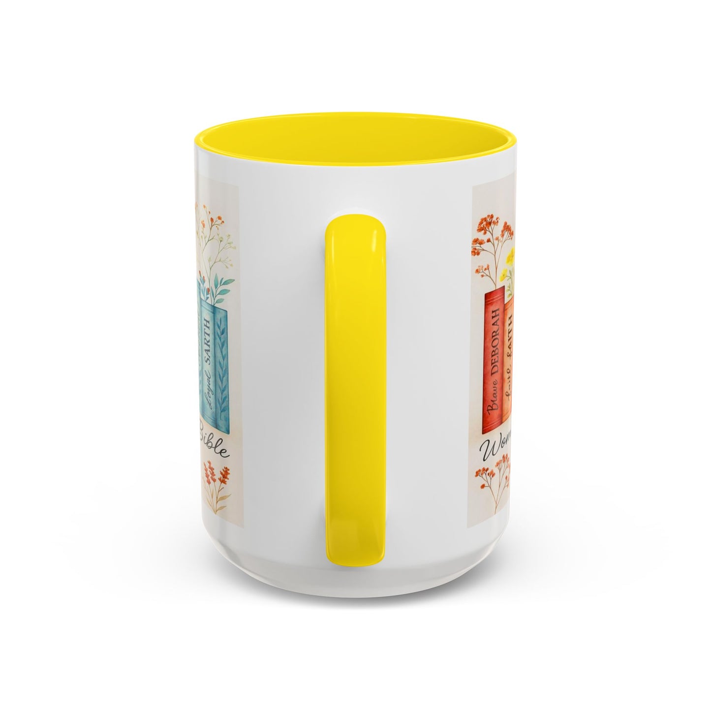 Bible Women Coffee Mug — Floral Illustrated Books Design (11/15 oz)