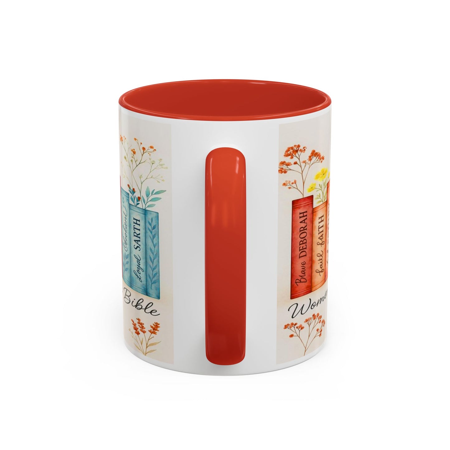 Bible Women Coffee Mug — Floral Illustrated Books Design (11/15 oz)