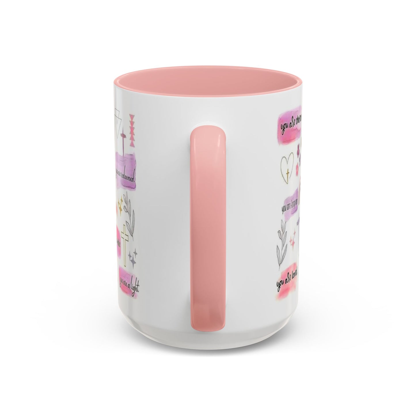 Christian Accent Coffee Mug — "Remind me who you are in Christ" Inspirational Pattern