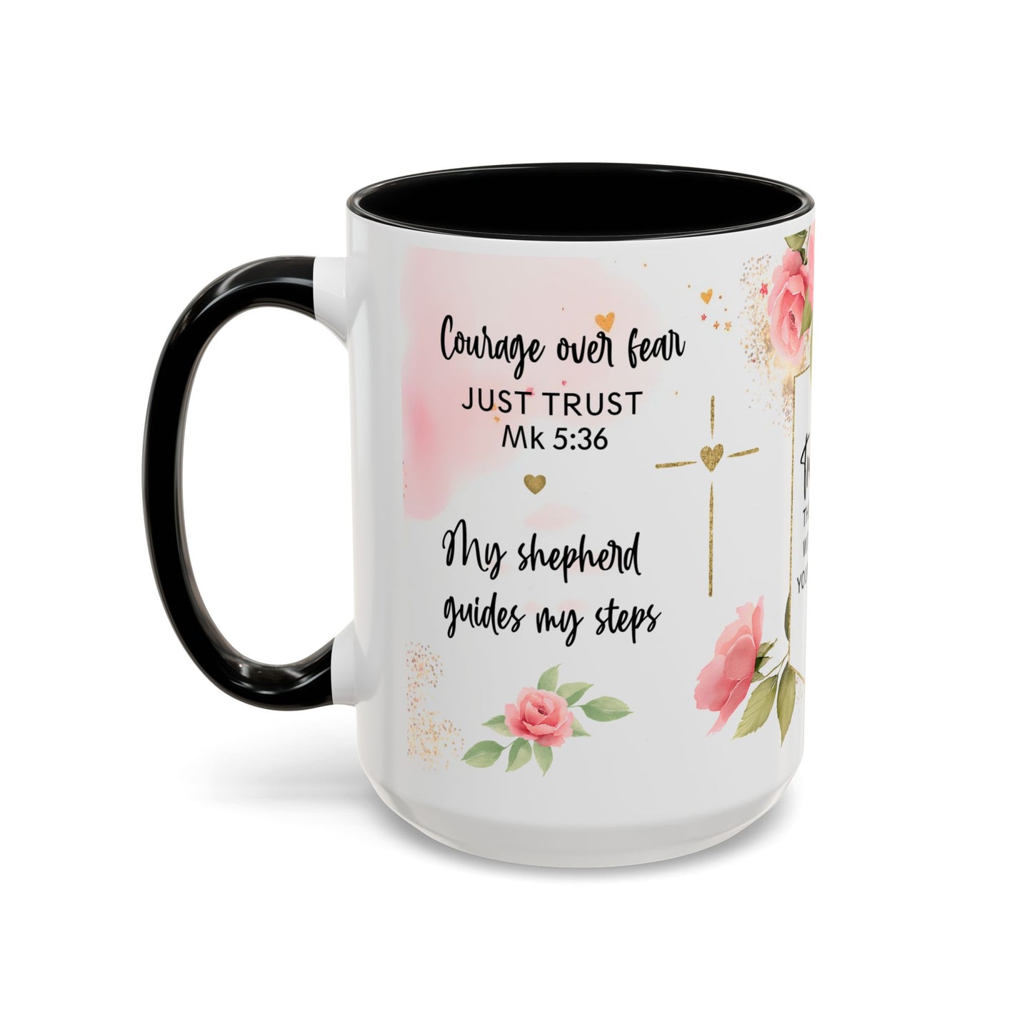 Faith Floral Coffee Mug — "Trust in the Lord with All Your Heart" Scripture Gift