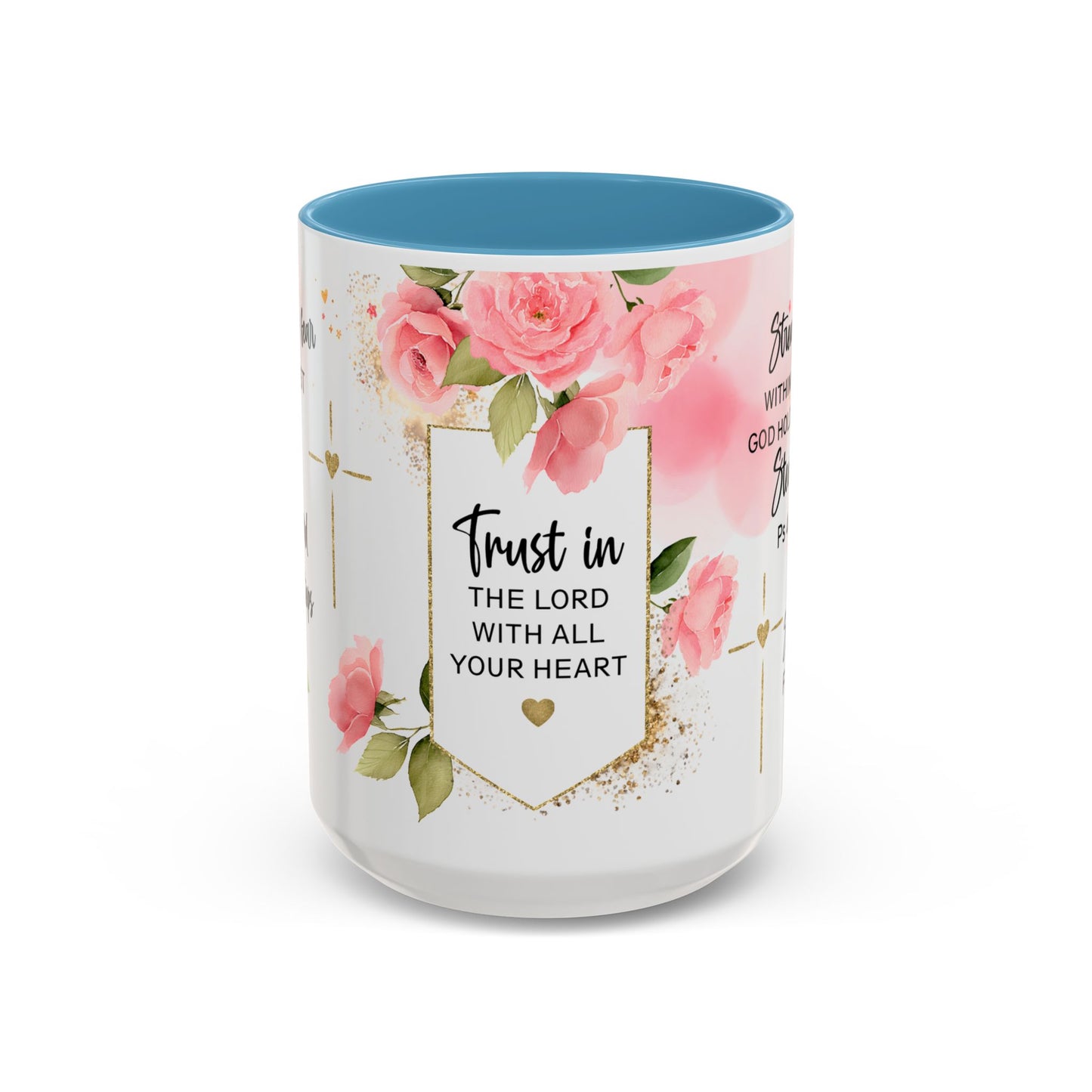 Faith Floral Coffee Mug — "Trust in the Lord with All Your Heart" Scripture Gift