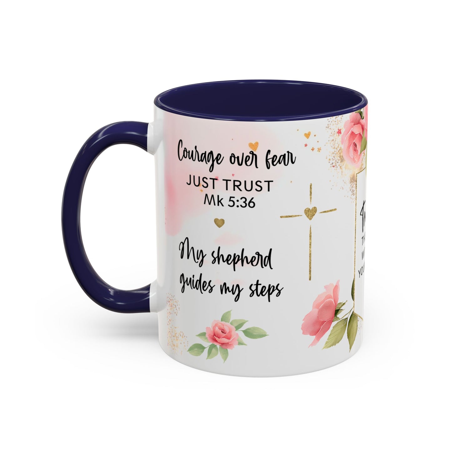 Faith Floral Coffee Mug — "Trust in the Lord with All Your Heart" Scripture Gift