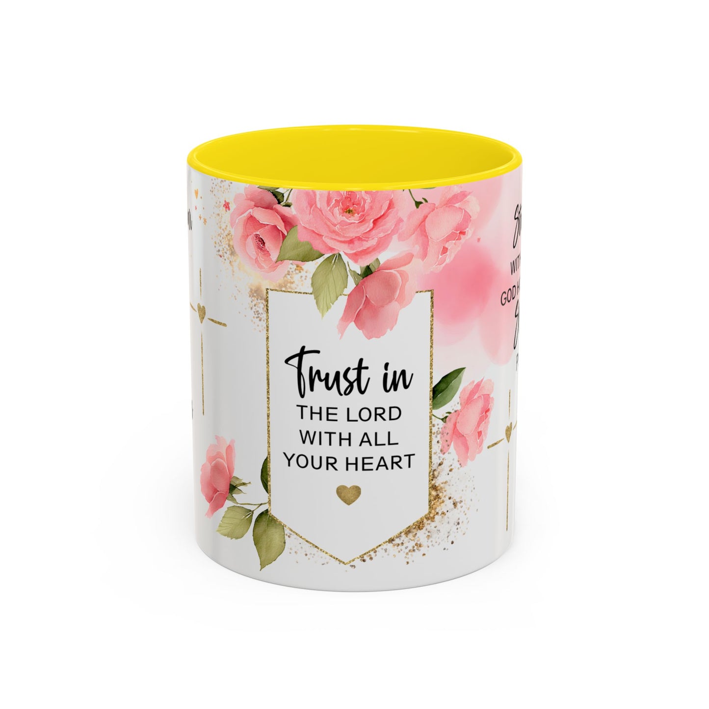 Faith Floral Coffee Mug — "Trust in the Lord with All Your Heart" Scripture Gift
