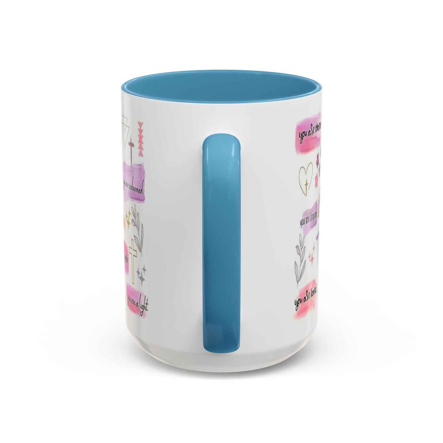 Christian Accent Coffee Mug — "Remind me who you are in Christ" Inspirational Pattern