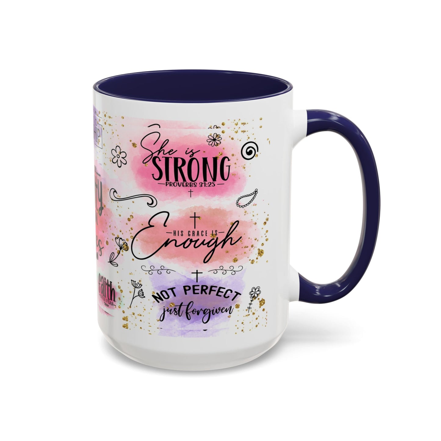 Inspirational Christian Coffee Mug — "Beauty From Ashes" Faith & Strength Accent Mug (11/15oz)