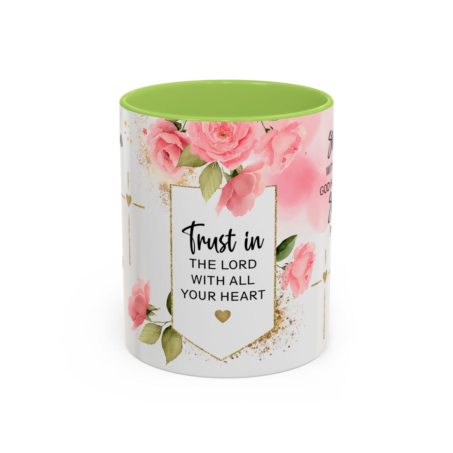 Faith Floral Coffee Mug — "Trust in the Lord with All Your Heart" Scripture Gift
