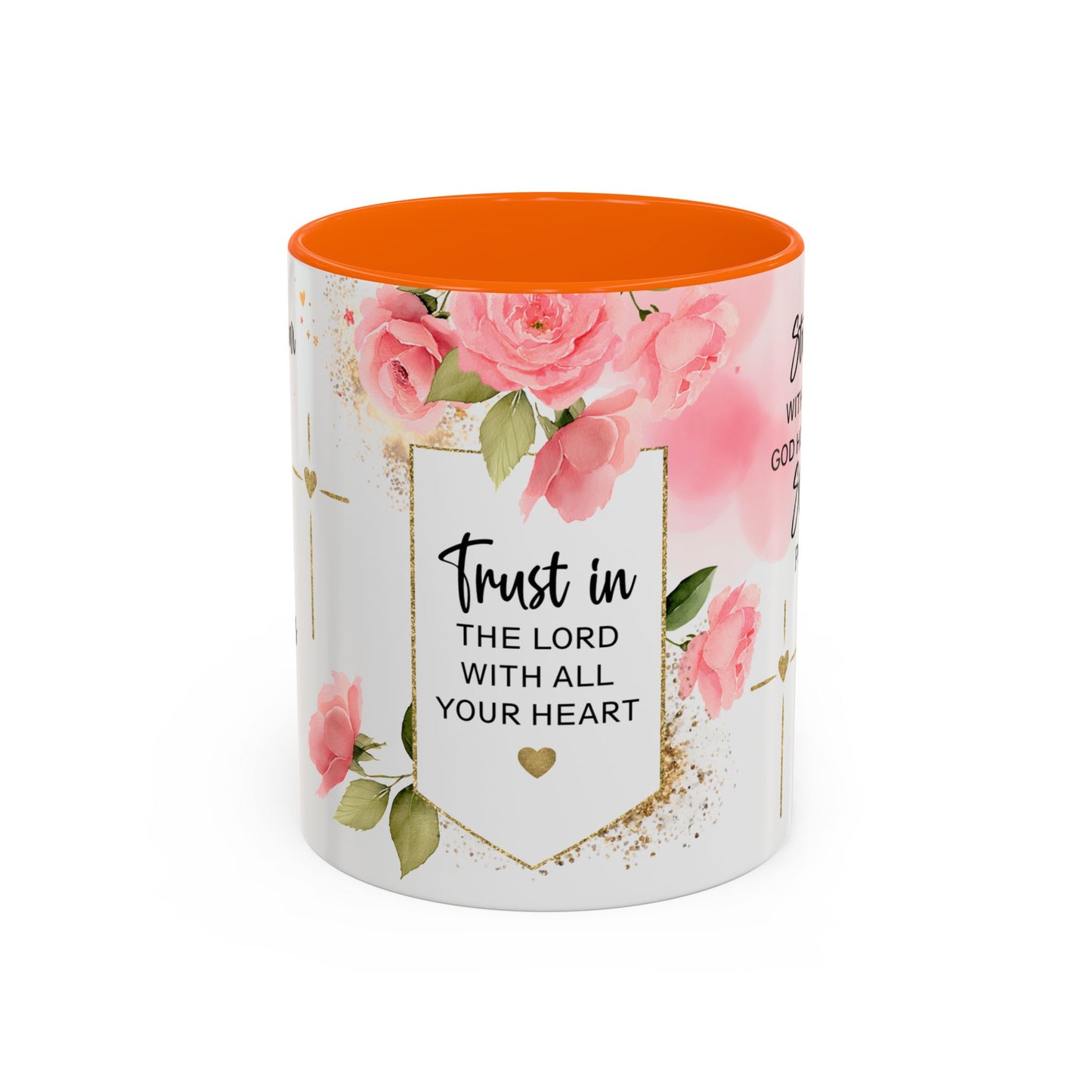 Faith Floral Coffee Mug — "Trust in the Lord with All Your Heart" Scripture Gift