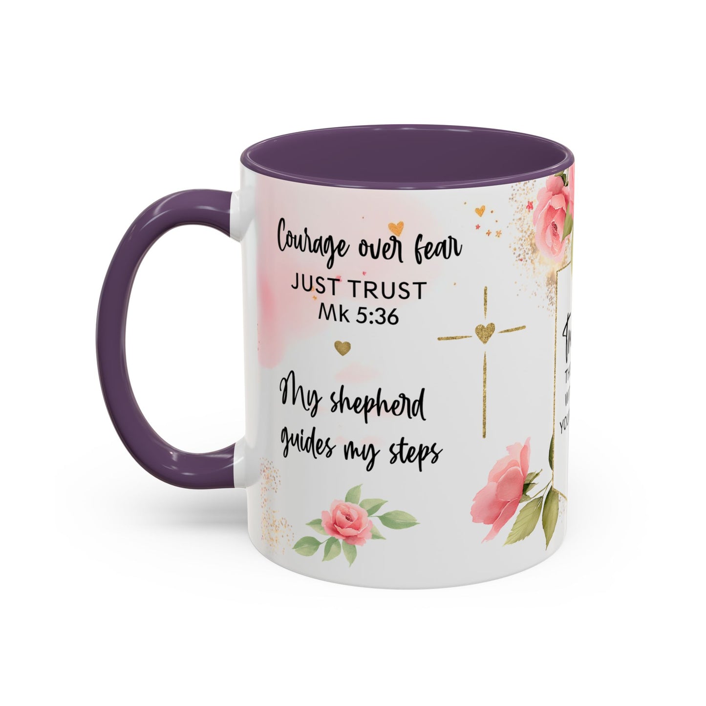 Faith Floral Coffee Mug — "Trust in the Lord with All Your Heart" Scripture Gift