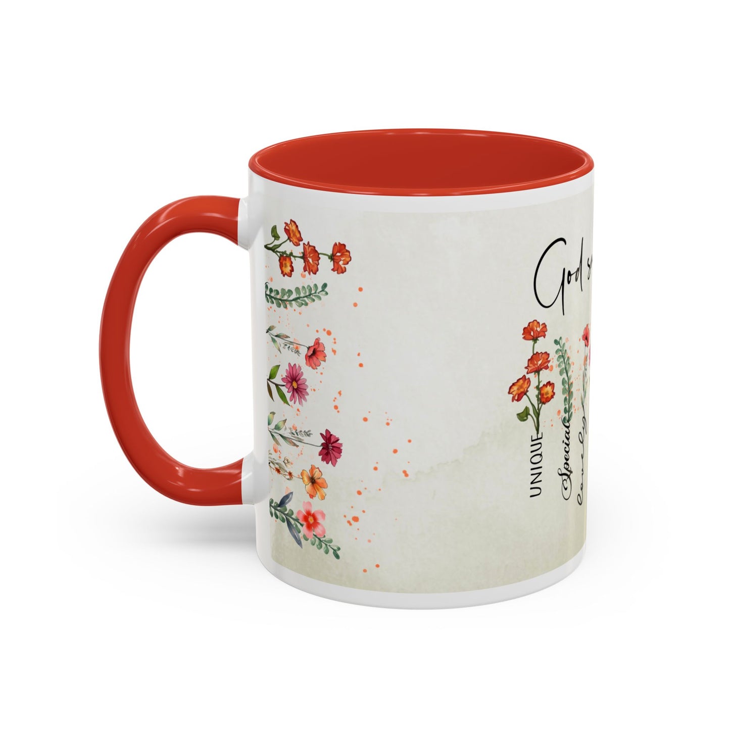 Inspirational Floral Coffee Mug — "God Says You Are" Ceramic Accent Mug (11/15 oz)