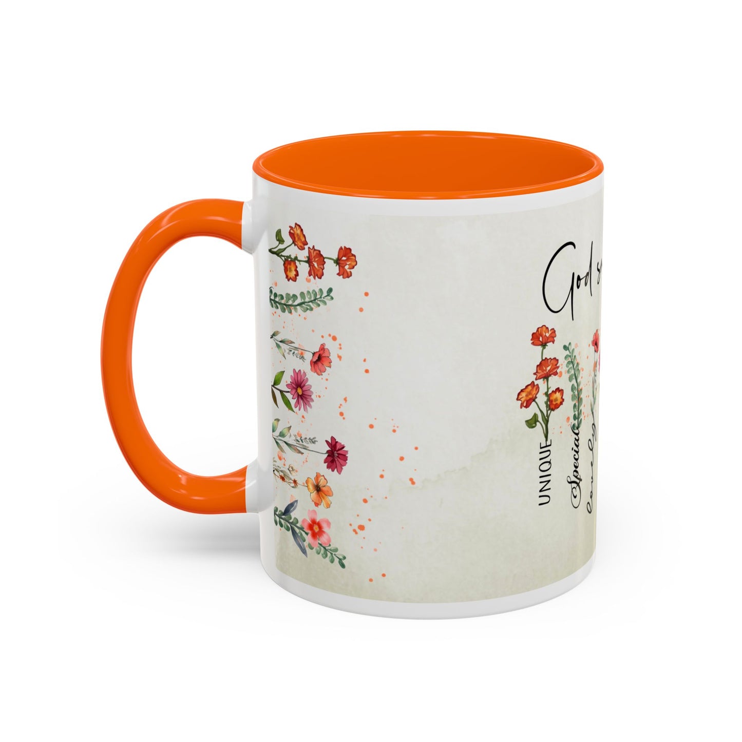 Inspirational Floral Coffee Mug — "God Says You Are" Ceramic Accent Mug (11/15 oz)