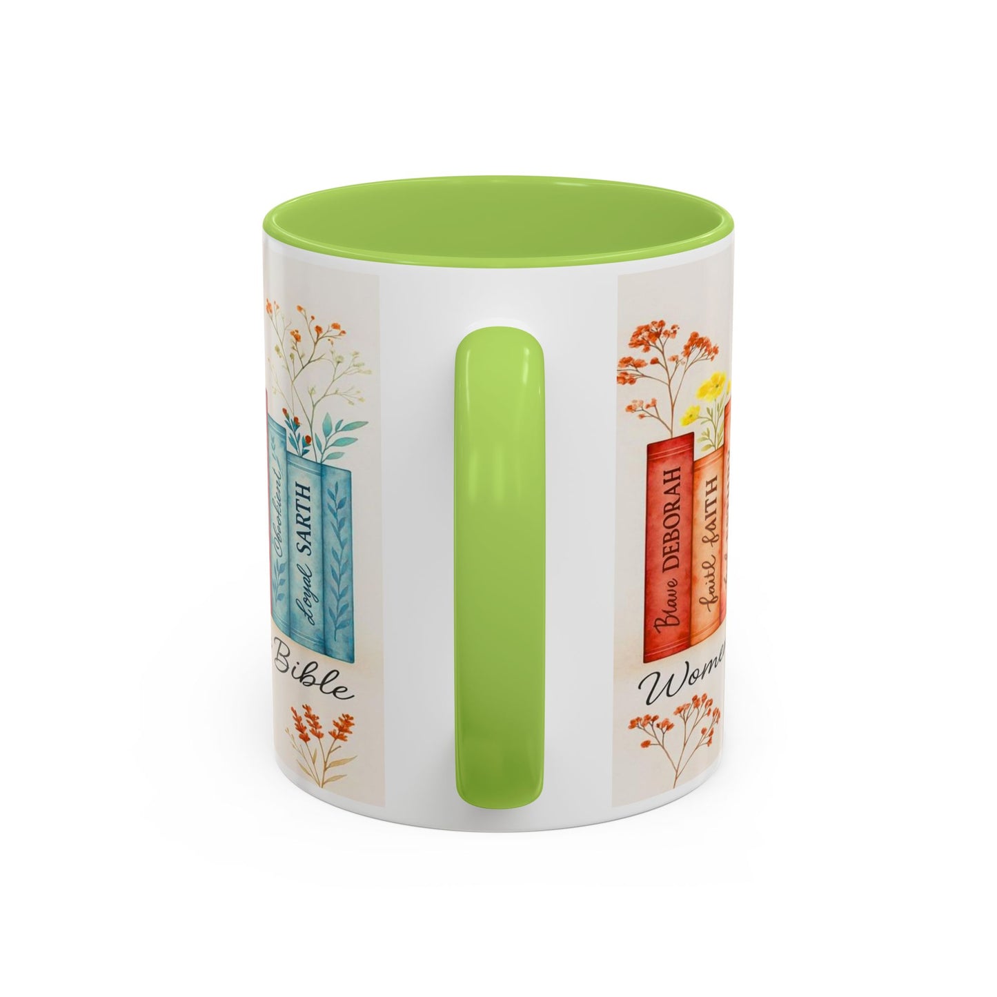Bible Women Coffee Mug — Floral Illustrated Books Design (11/15 oz)