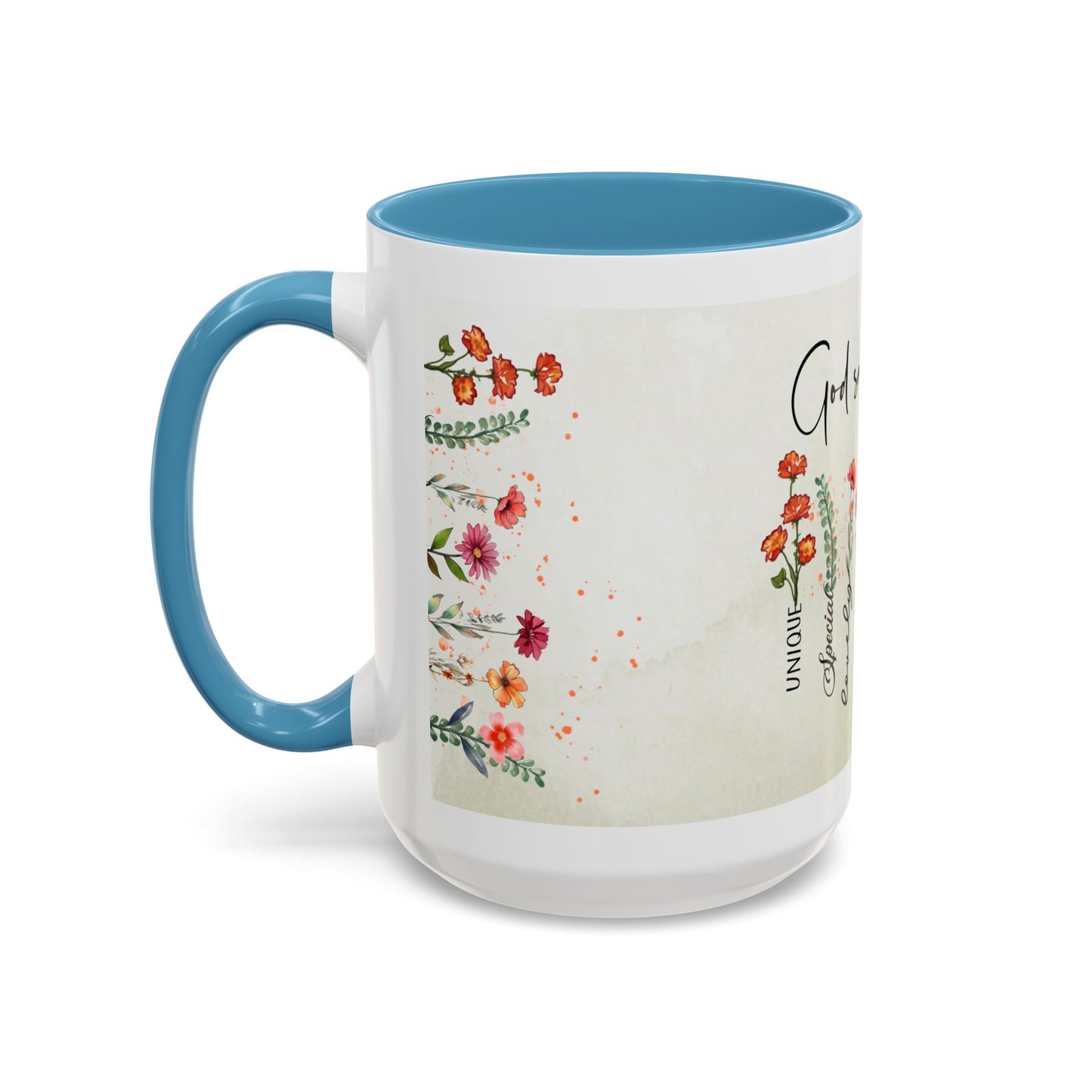 Inspirational Floral Coffee Mug — "God Says You Are" Ceramic Accent Mug (11/15 oz)
