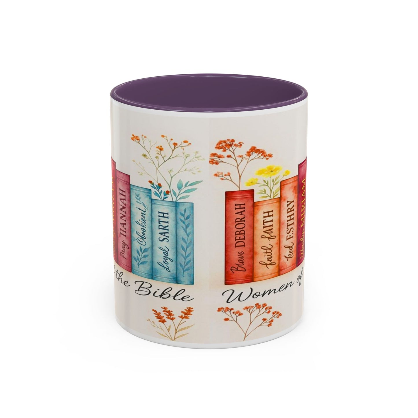Bible Women Coffee Mug — Floral Illustrated Books Design (11/15 oz)