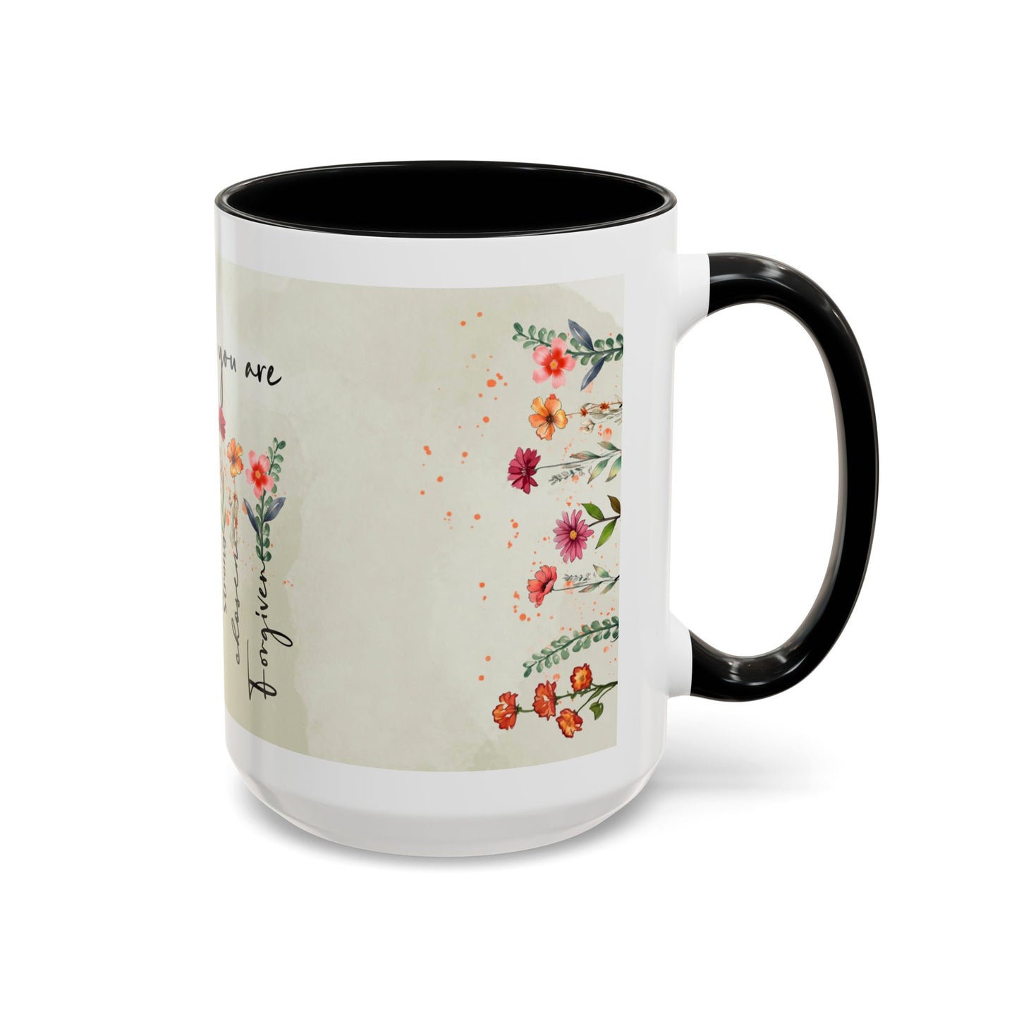 Inspirational Floral Coffee Mug — "God Says You Are" Ceramic Accent Mug (11/15 oz)