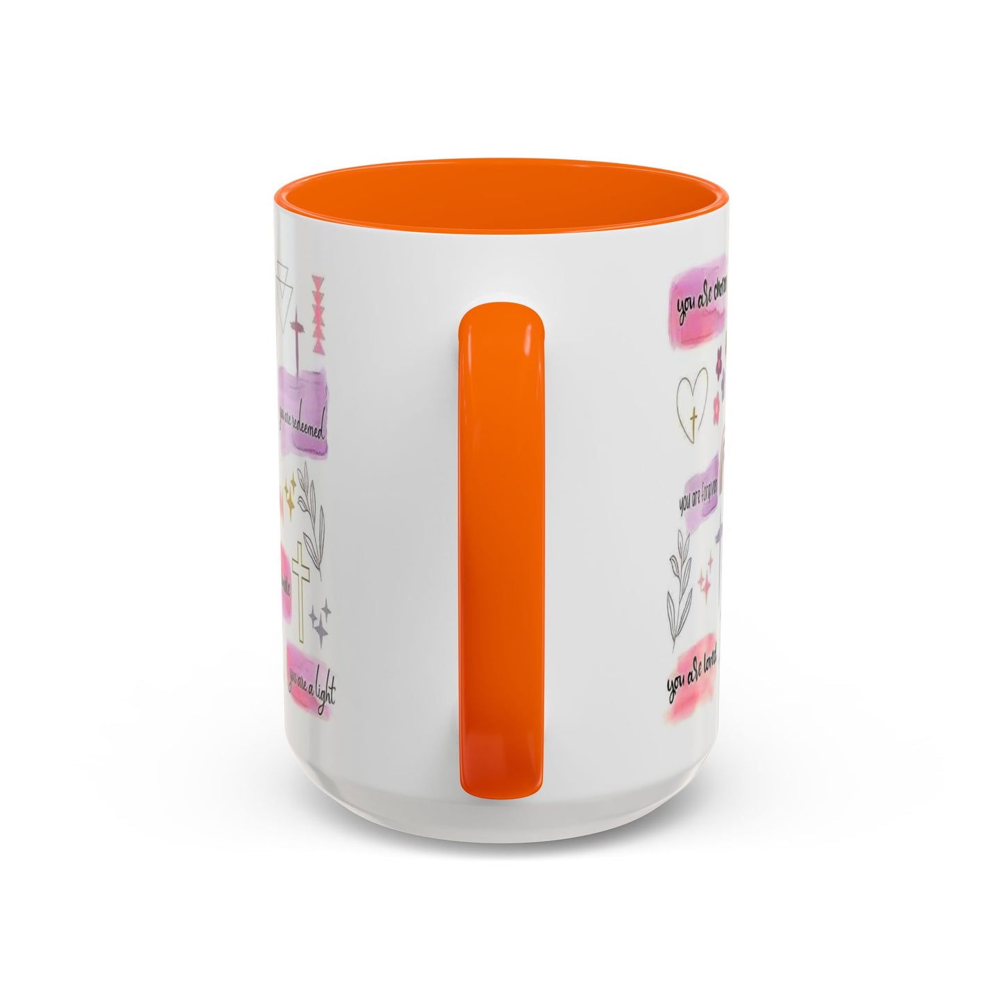 Christian Accent Coffee Mug — "Remind me who you are in Christ" Inspirational Pattern